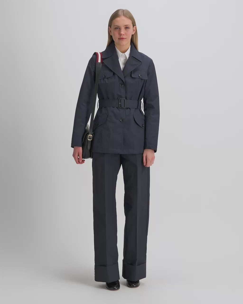 Bally Global - Trousers in Navy Blue Nylon - Blue