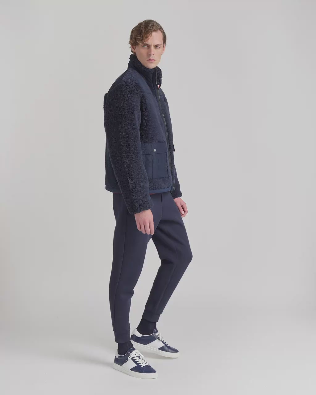 Bally Global - Fleece Jacket in Navy Blue Polyester - Blue