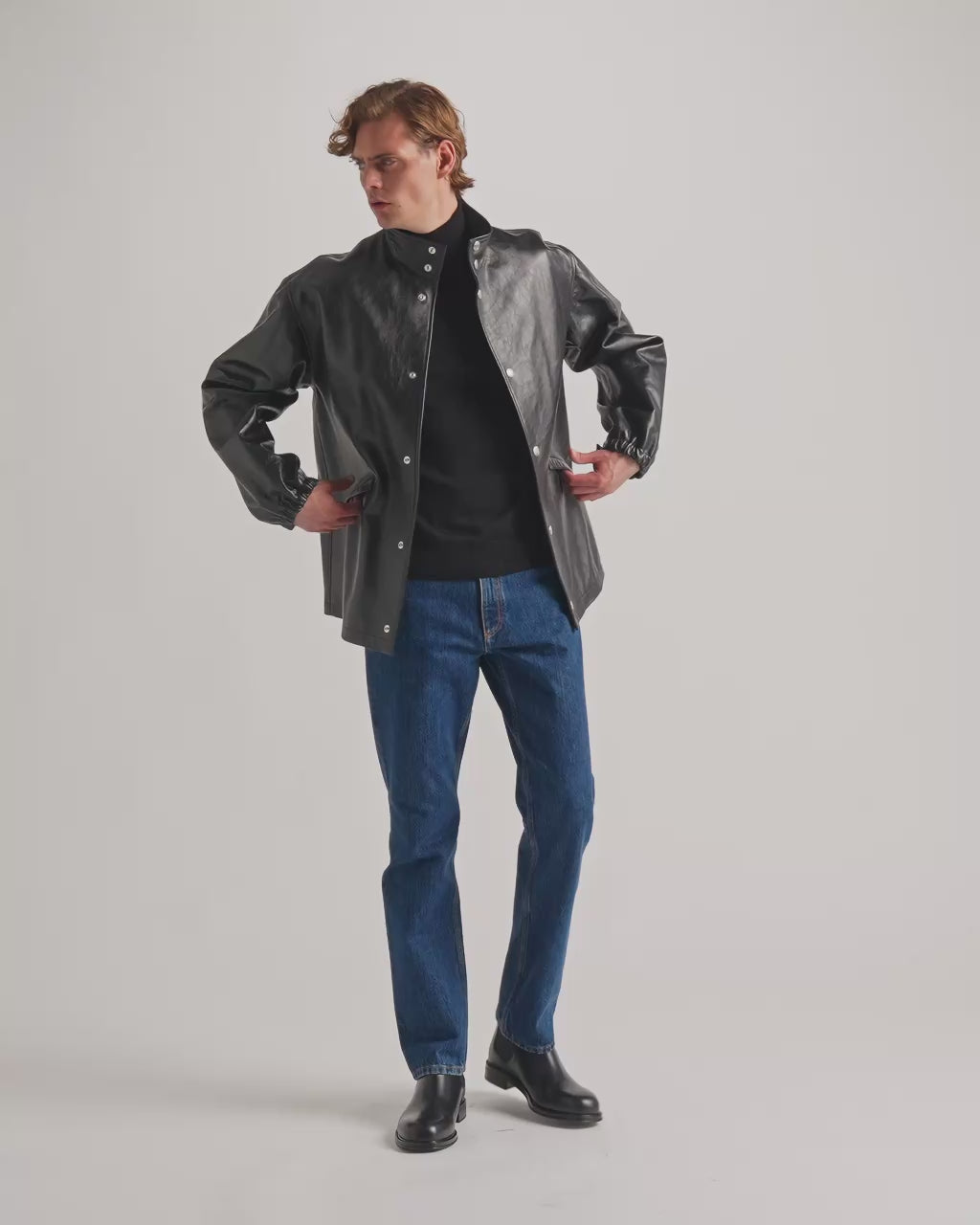 Bally Global - Bómber De Piel Negra - Negro
