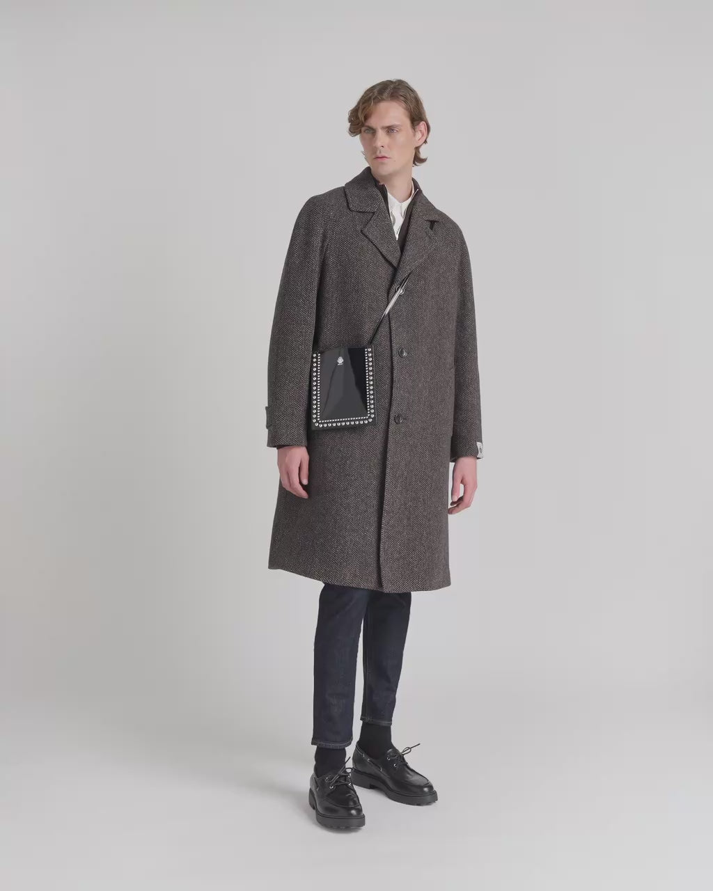 Bally Global - Beckett Crossbody Bag in Black Leather with Studs - Black