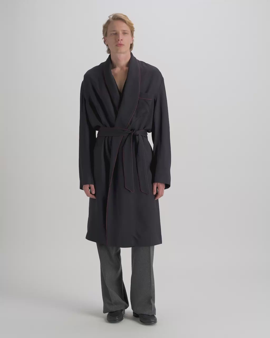 Bally Global - Christmas Capsule Robe in Navy Blue Twill - Blue