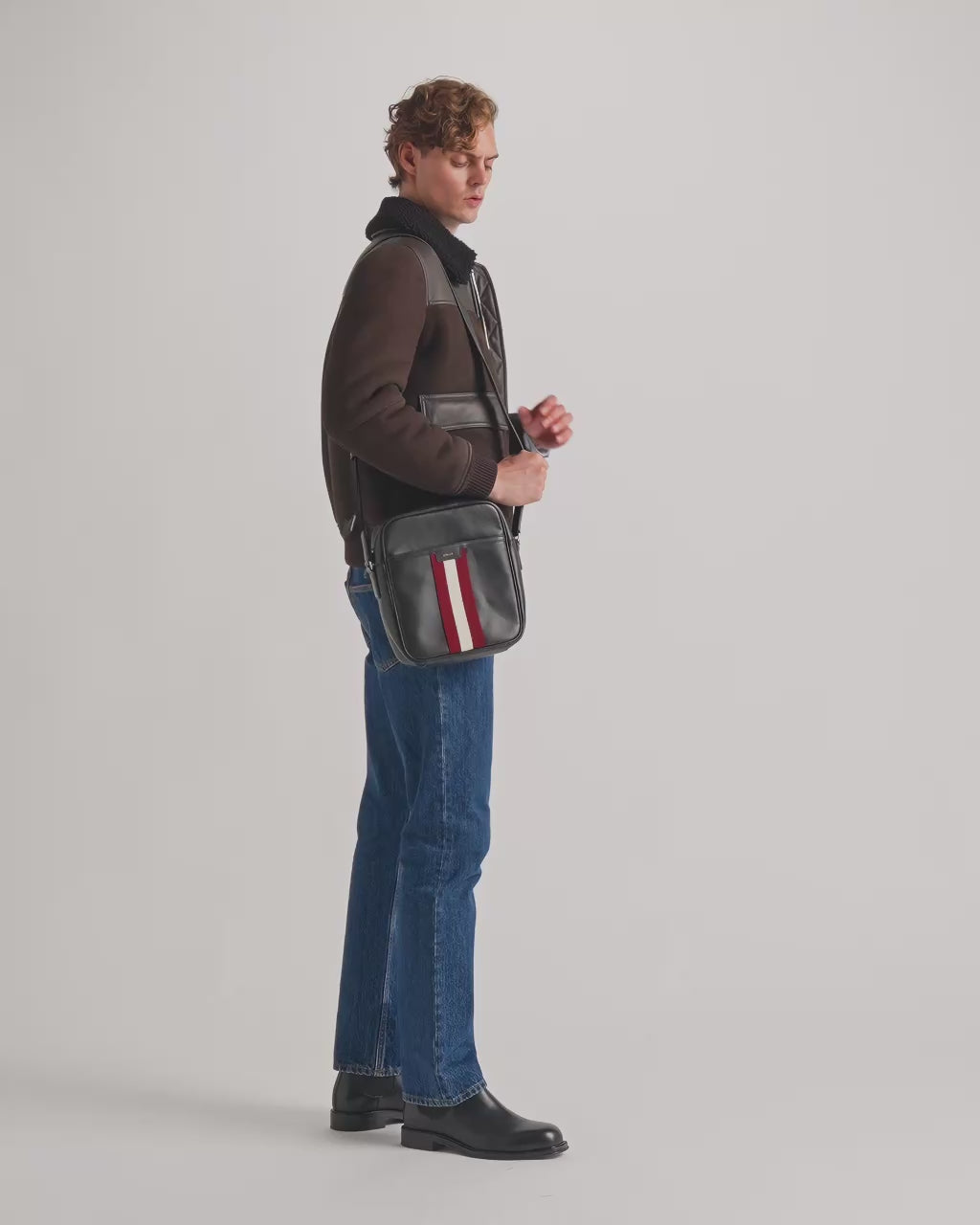 Bally Global - Sac À Bandoulière Code En Cuir Noir - Noir