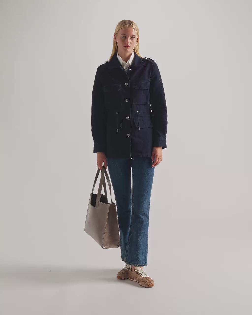 Bally Global - Easy Bally Tote Bag in Taupe Leather - Grey