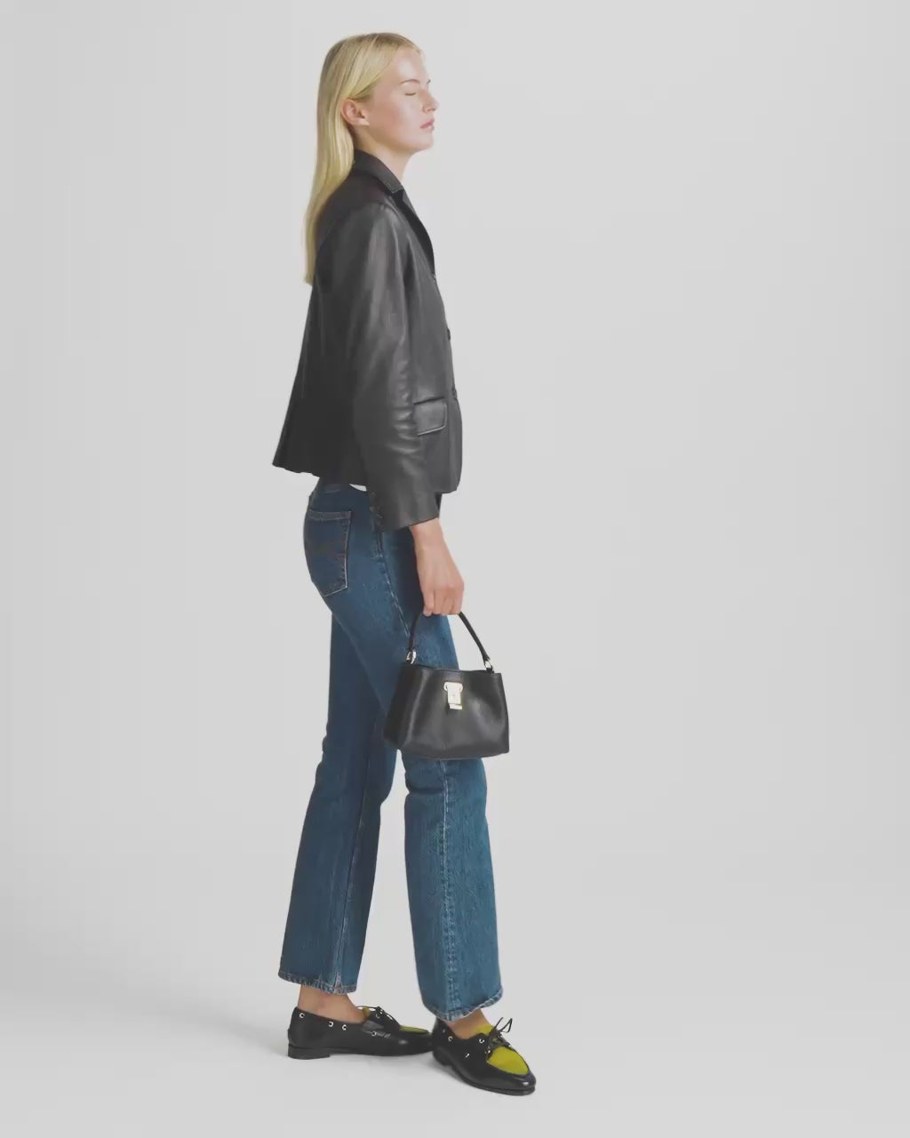 Bally Global - Minibolso Lock Me de piel granulada negra - Negro