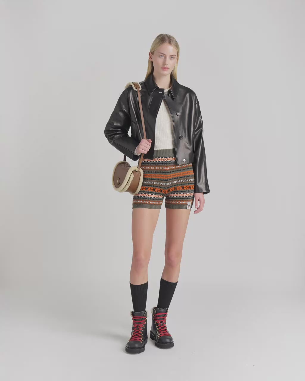 Bally Global - Cropped Jacket in Black Leather - Black