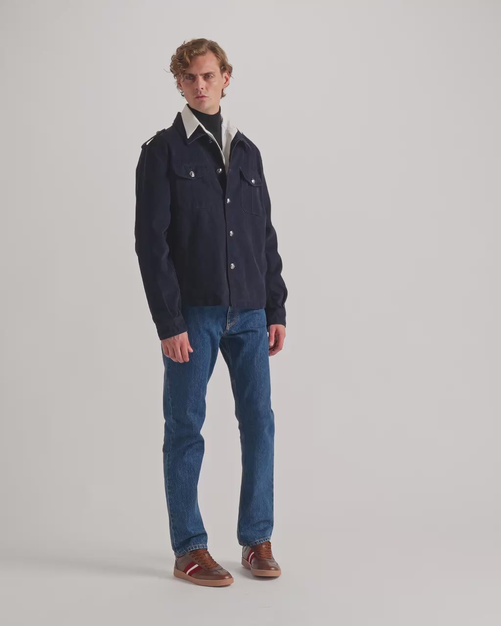 Bally Global - Overshirt in a Navy Blue Cotton Blend - Blue