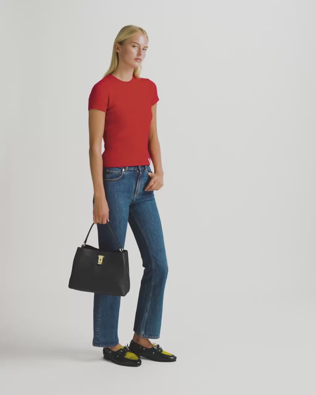 Bally Global - Lock Me Top Handle Bag in Black Grained Leather - Black