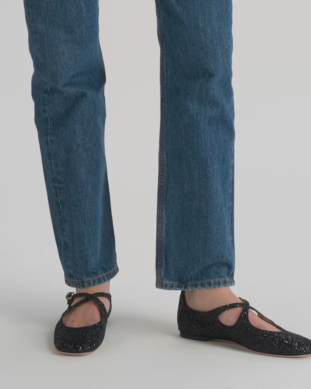 Bally Global - Zapato Plano Ballyrina Con Purpurina Negra - Negro