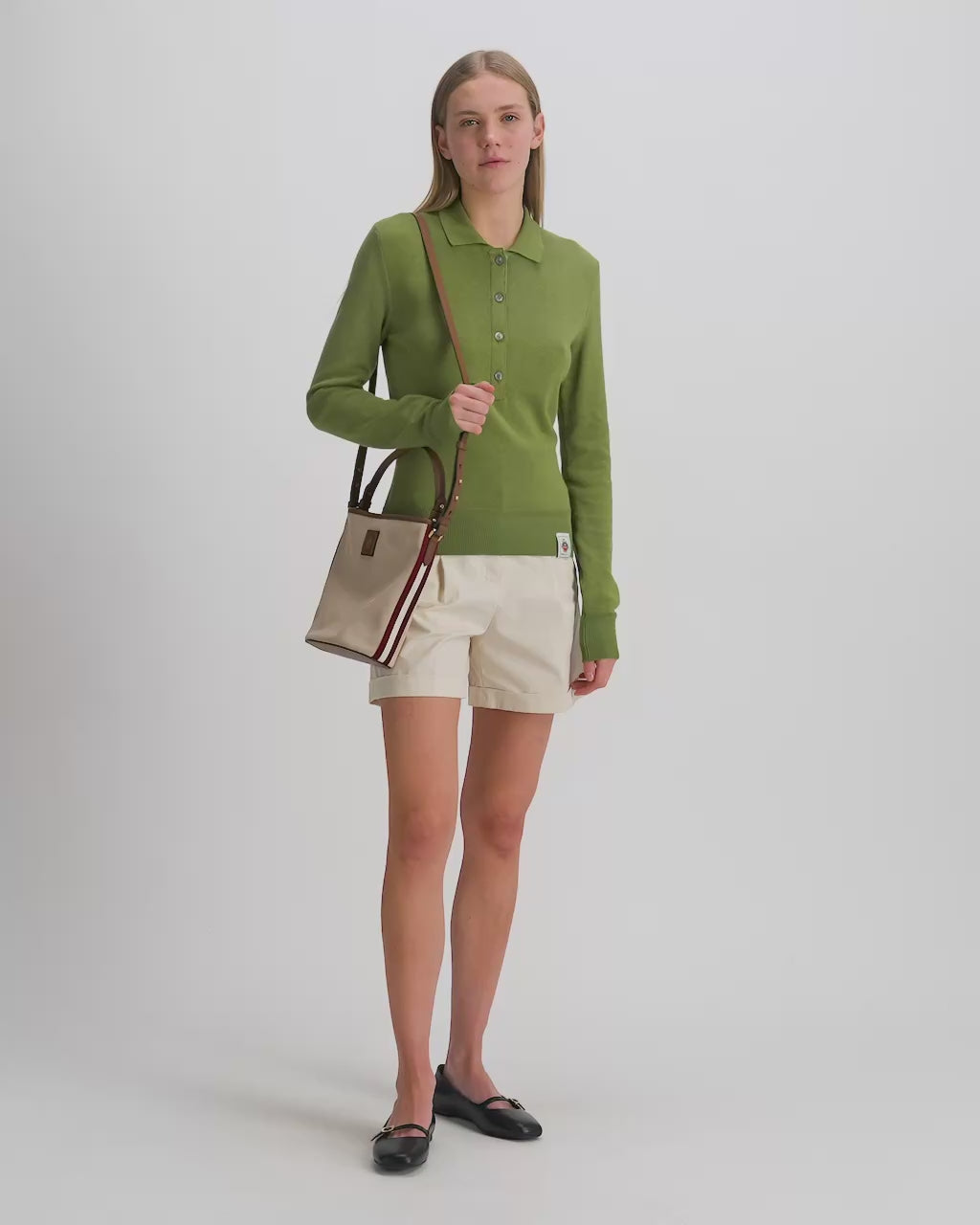 Bally Global - Beuteltasche Edelbliss aus naturfarbenem Canvas mit Bally-Ribbon-Detail - White