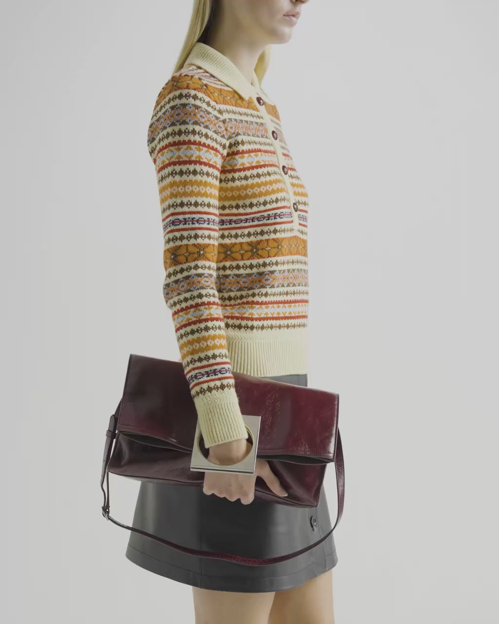 Bally Global - Anni Foldable Tote in Andorra Leather - Burgundy