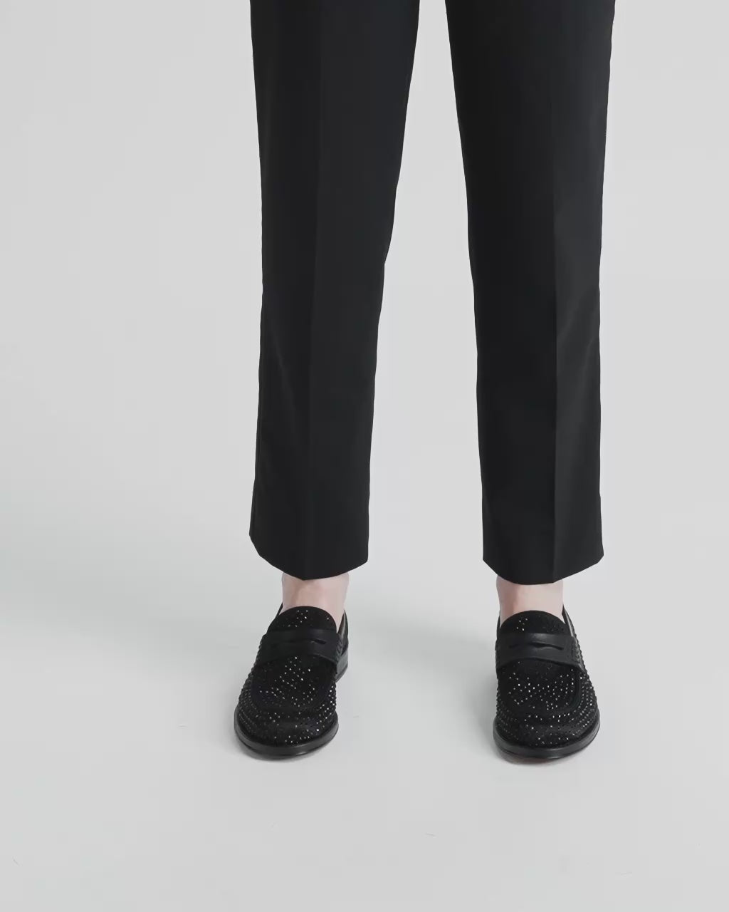 Bally Global - Flair Loafer in Black Fabric and Rhinestones - Black