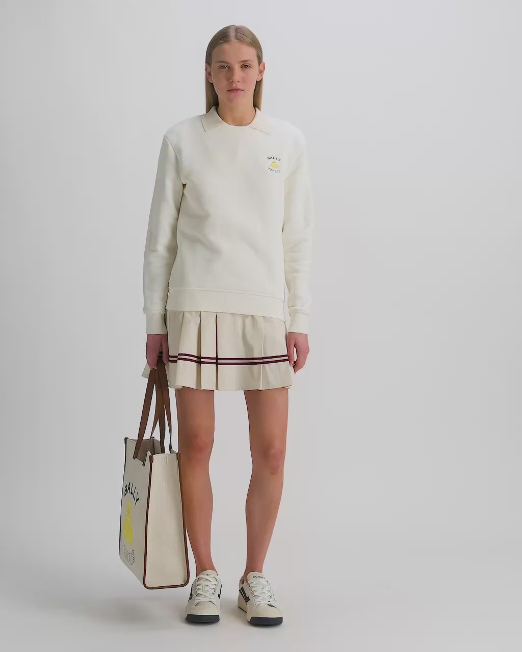 Bally Global - Tennis Kollektion Tragetasche aus Baumwoll-Canvas in Elfenbein - White