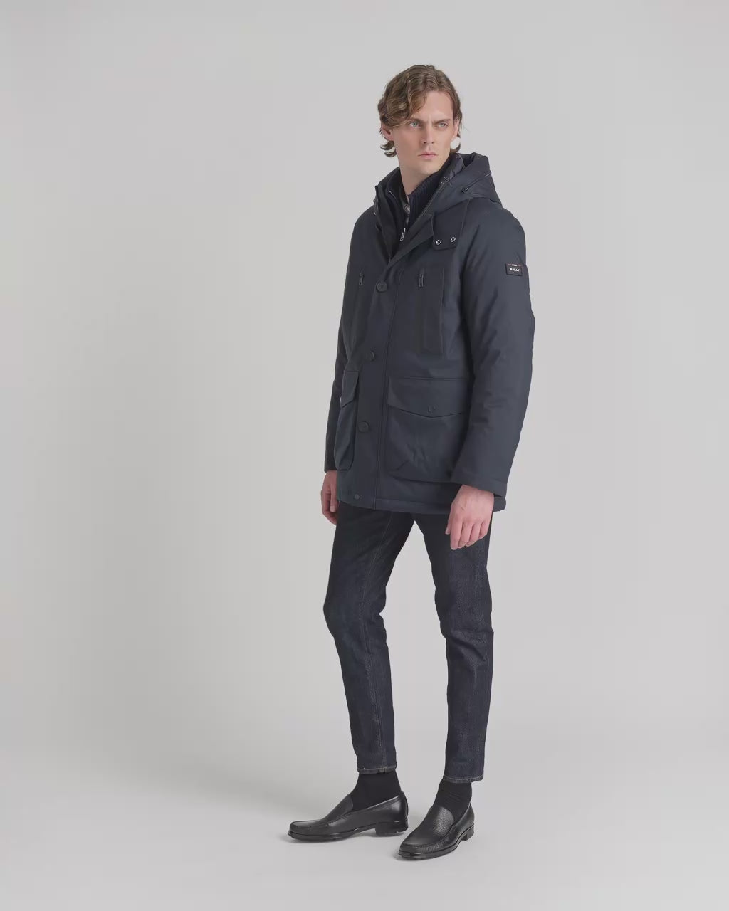 Bally Global - Medium Length Parka in Navy Blue Polyester - Blue