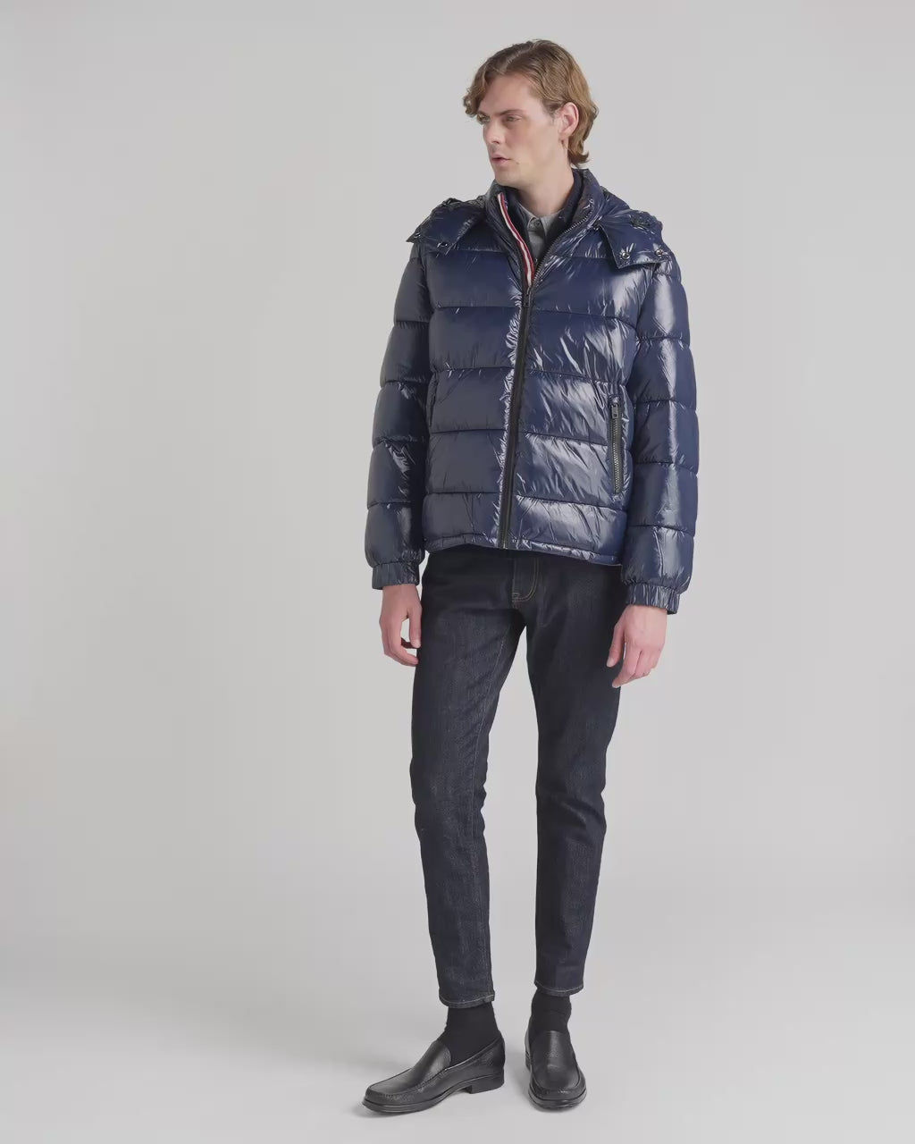 Bally Global - Puffer Jacket in Navy Blue Nylon - Blue