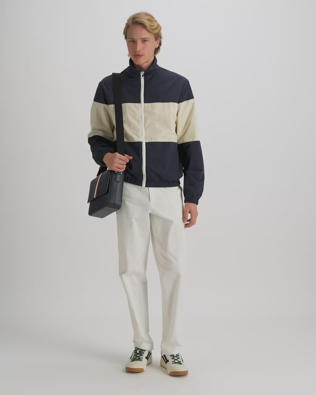 Bally Global - Mythos Crossbody Bag in Navy Blue Recycled Leather - Blue