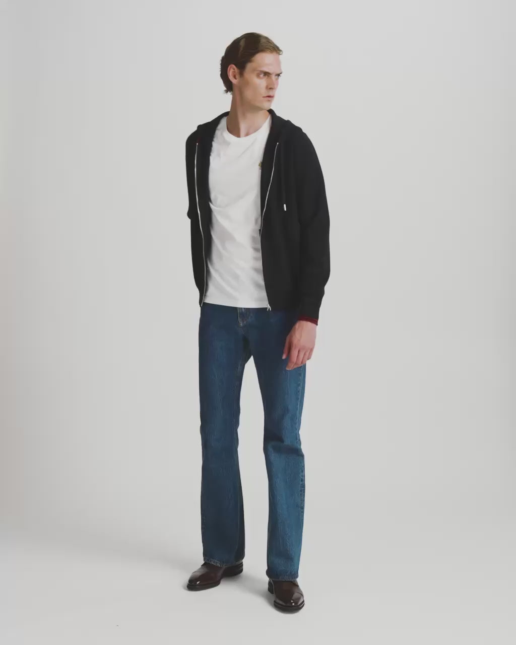 Bally Global - Hoodie in Black Wool - Black