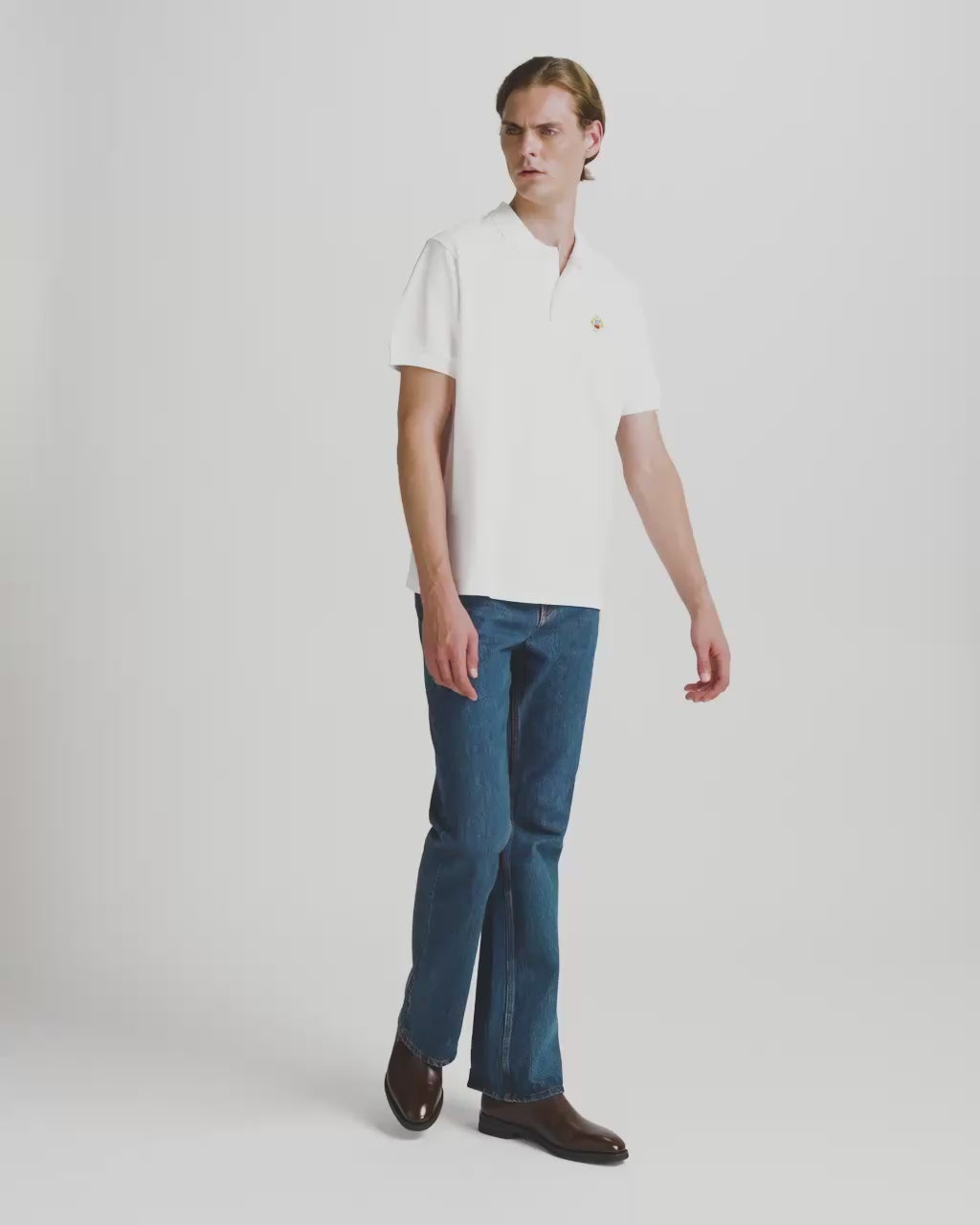 Bally Global - Polo Shirt in White Cotton With a Bally Crest - White