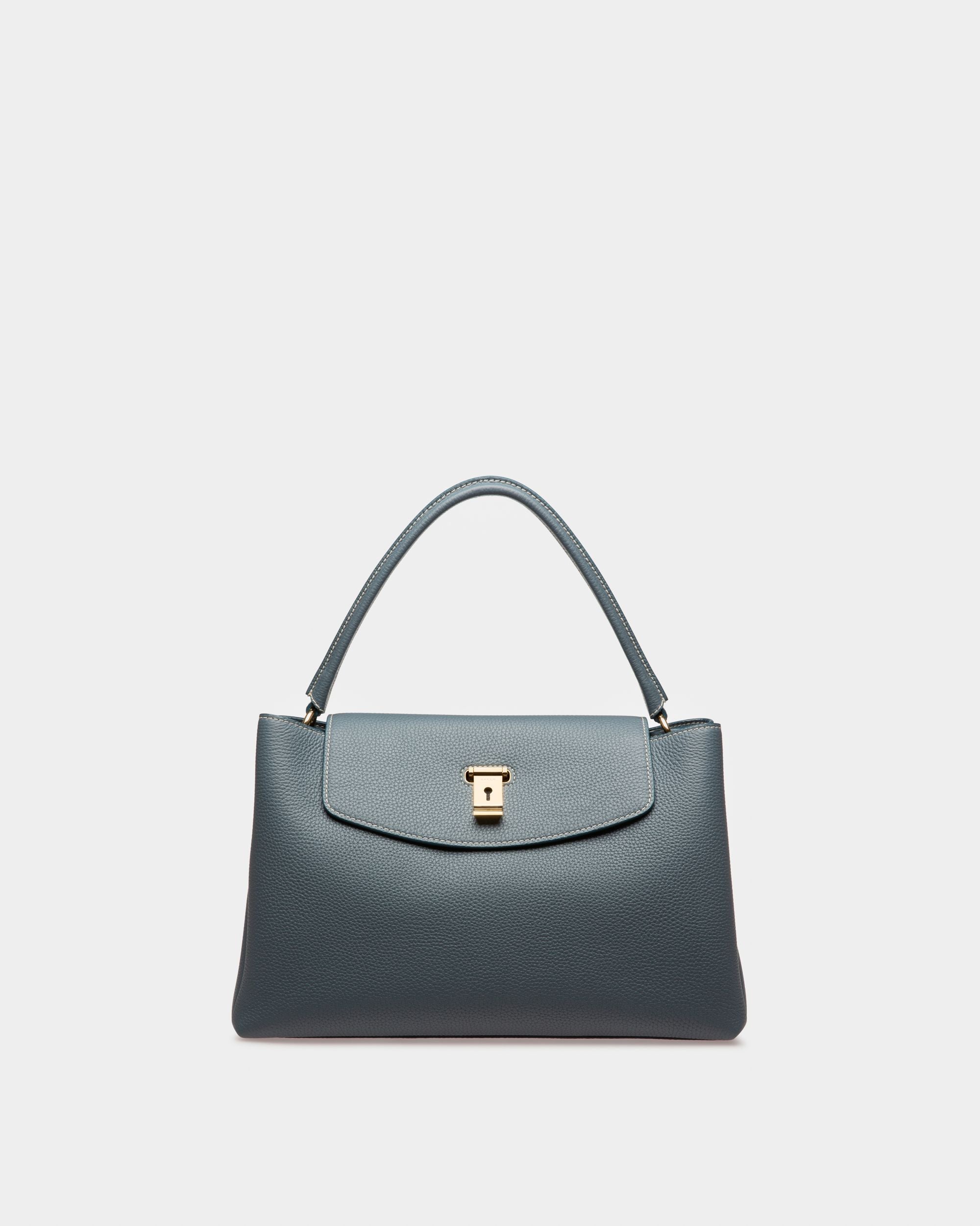 Layka Bolso De Mano En Piel De Color Azul - Mujer - Bally - 01