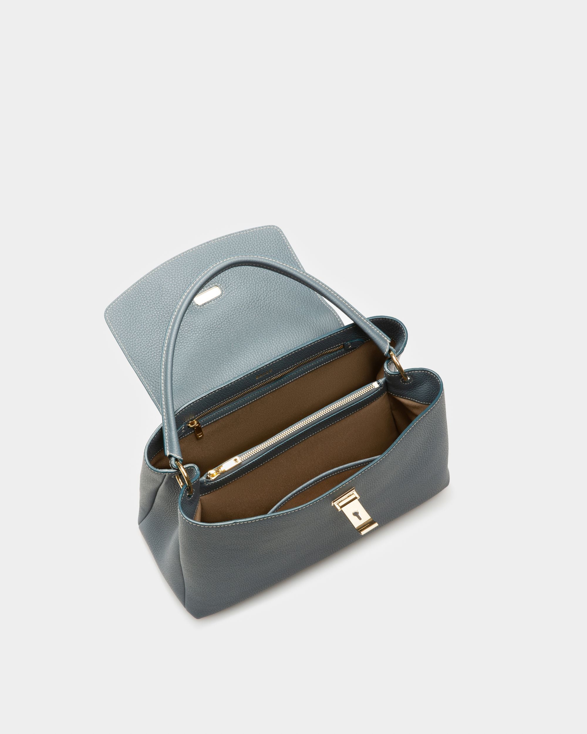 Layka Bolso De Mano En Piel De Color Azul - Mujer - Bally - 03