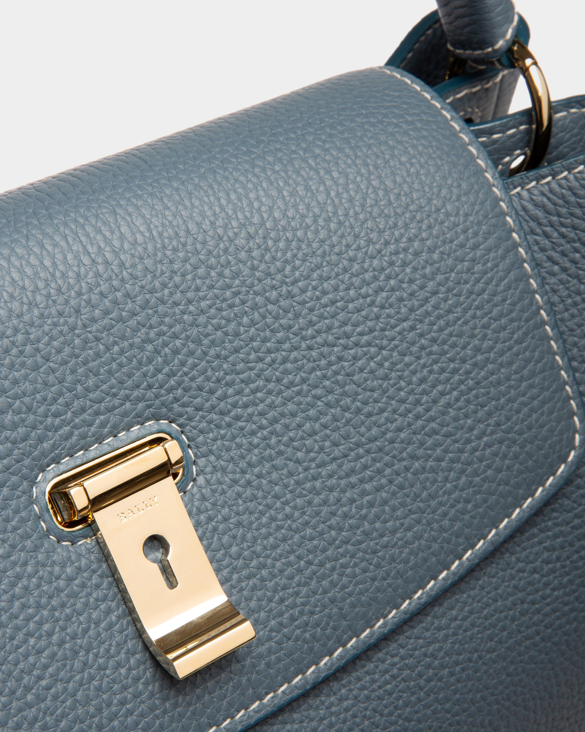 Layka Bolso De Mano En Piel De Color Azul - Mujer - Bally - 04