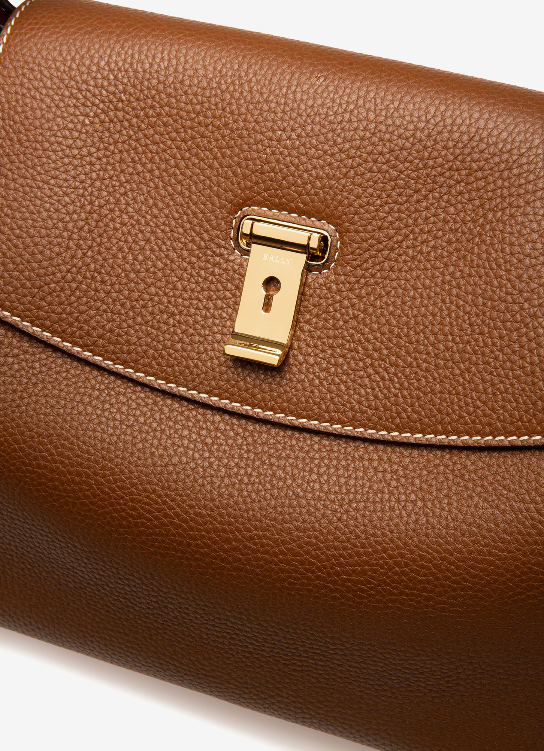 Layka Bolso De Mano En Piel Marrón - Mujer - Bally - 05