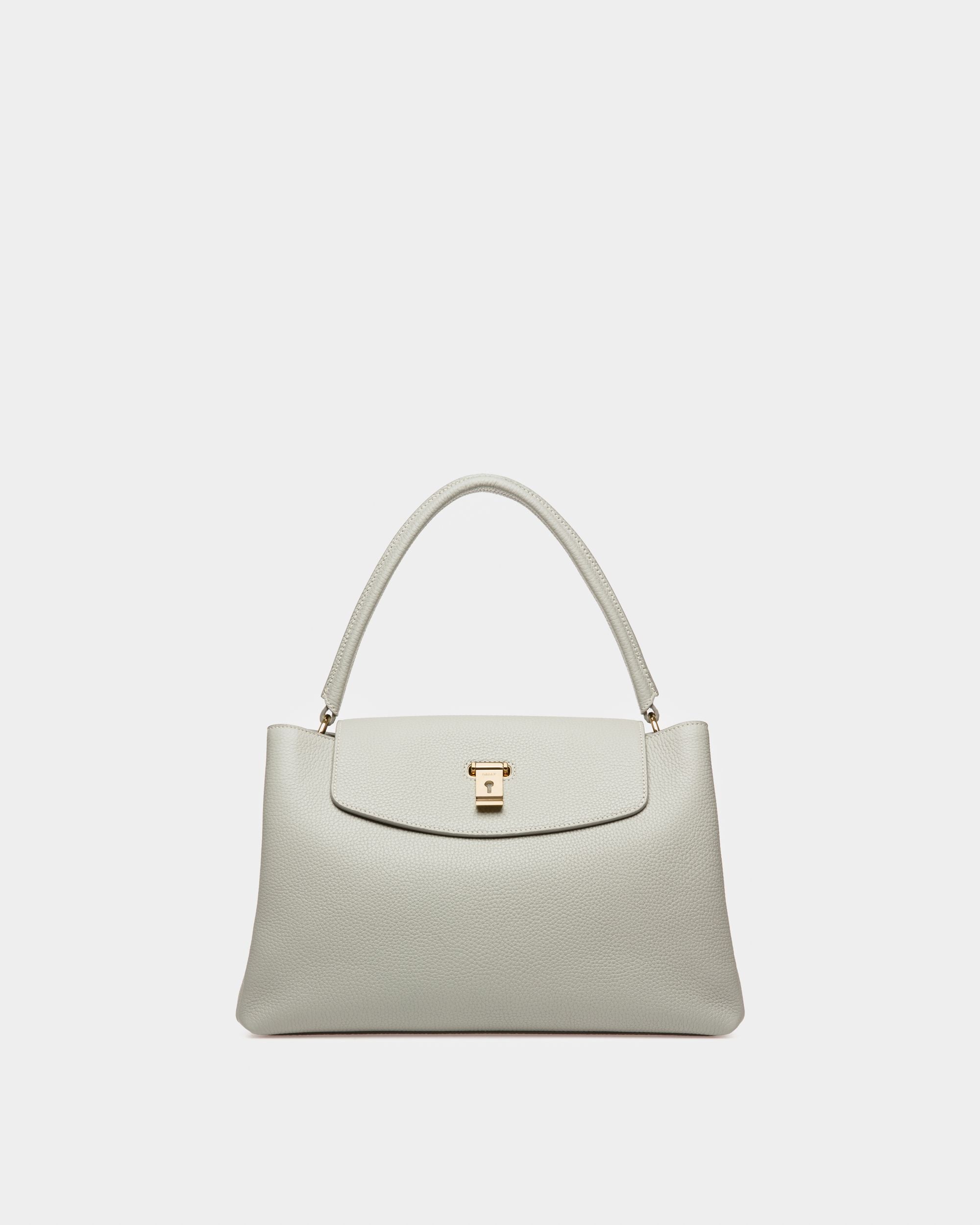 Layka Bolso De Mano Con Asa Superior En Piel De Color Azul Claro - Mujer - Bally - 01