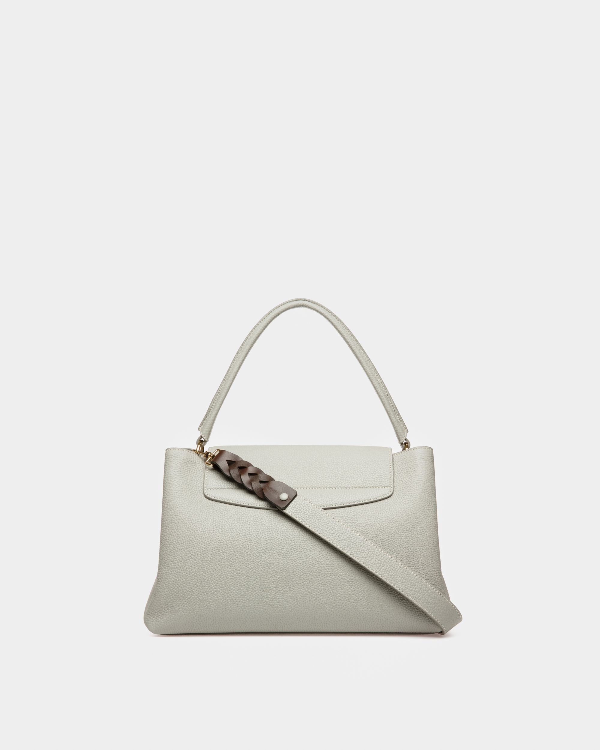 Layka Bolso De Mano Con Asa Superior En Piel De Color Azul Claro - Mujer - Bally - 02