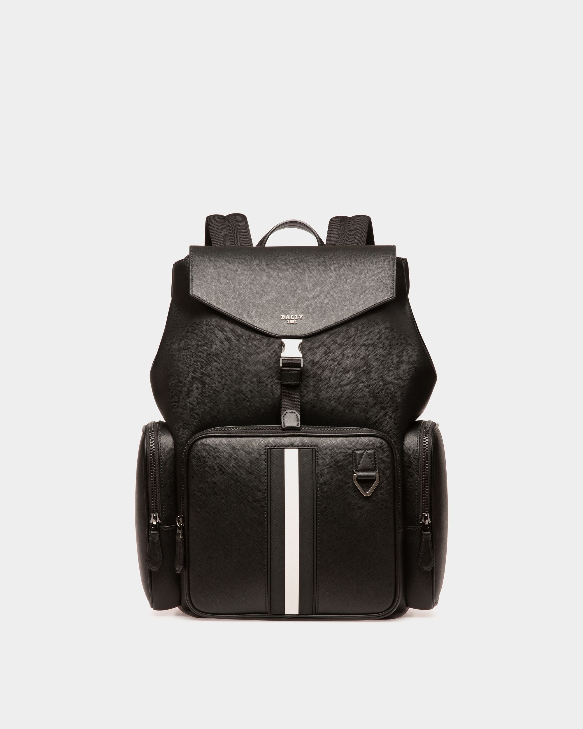 Maxi Recycled Leather Backpack In Black - Men's - Bally - 01