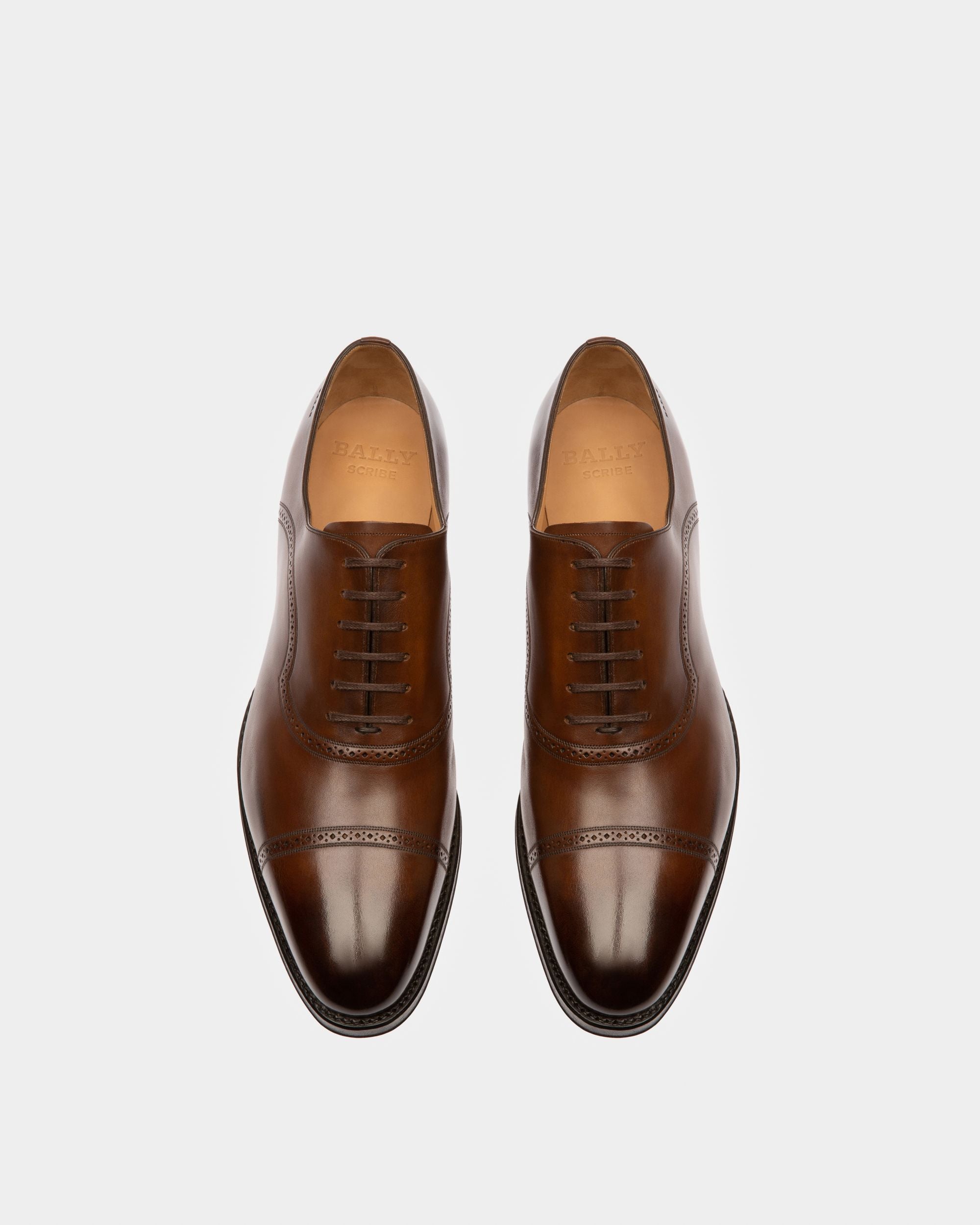 Zapato Oxford Scanio Del Piel Marrón Con Cordones Para Hombre - Hombre - Bally - 02