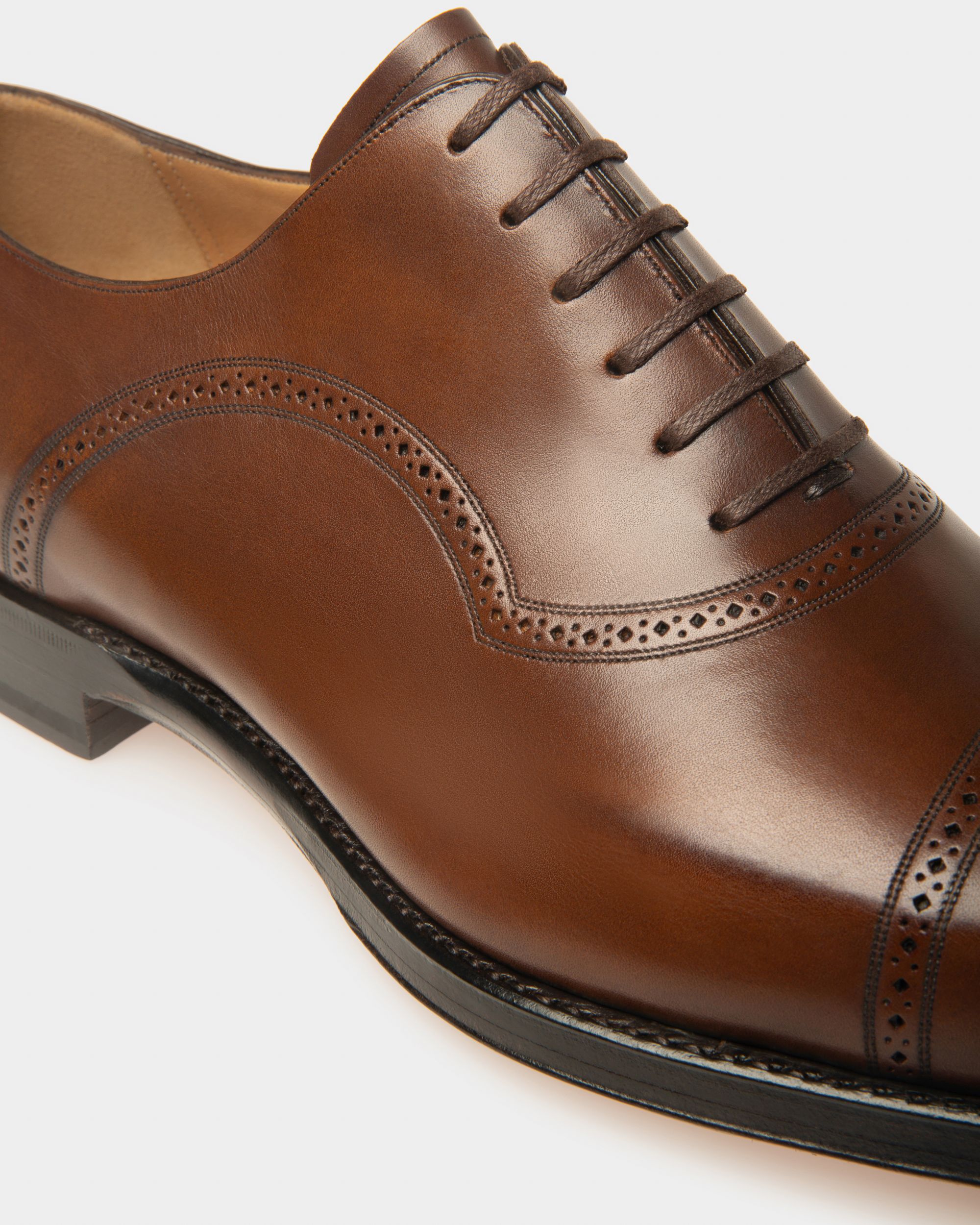 Zapato Oxford Scanio Del Piel Marrón Con Cordones Para Hombre - Hombre - Bally - 05