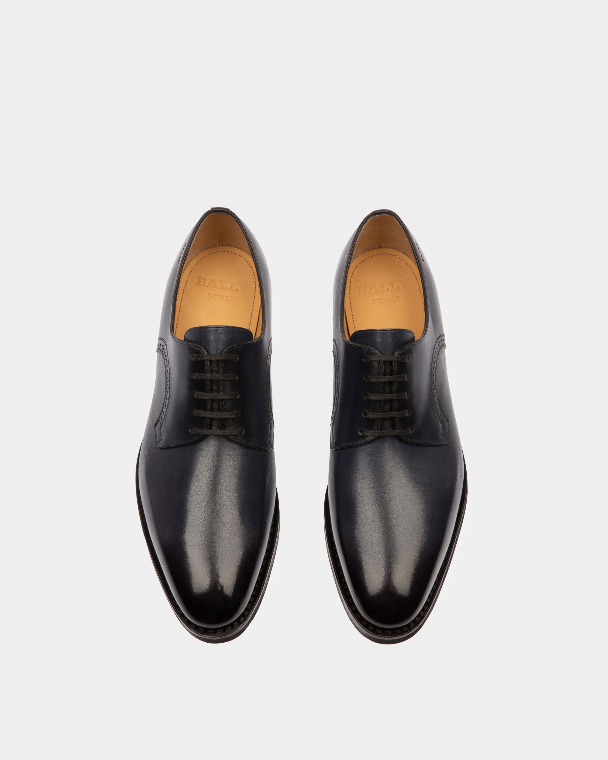 Scrivani Zapatos De Estilo Derby En Piel De Color Azul Marino - Hombre - Bally - 02