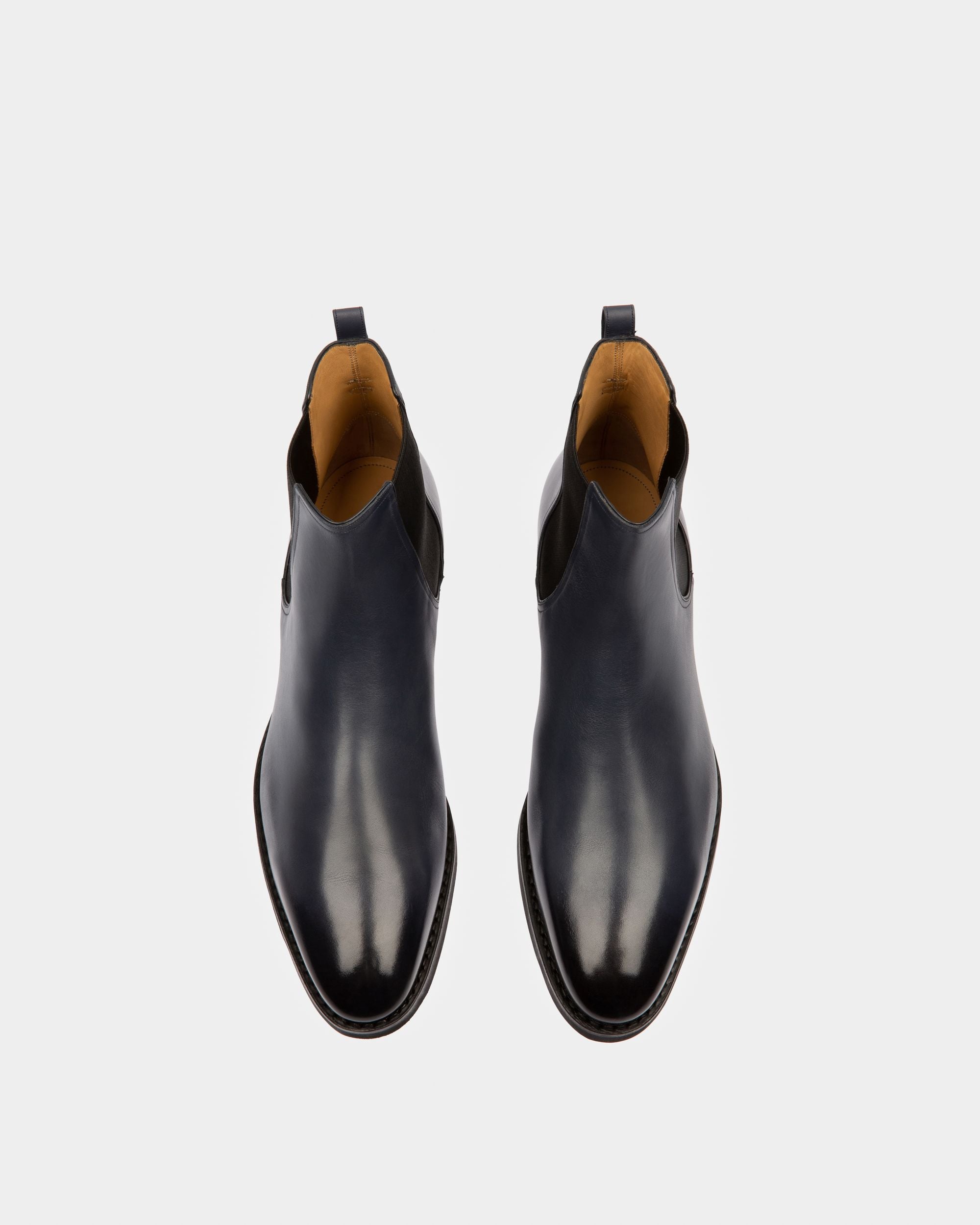 Scavone Leather Boots In Navy - Men's - Bally - 02
