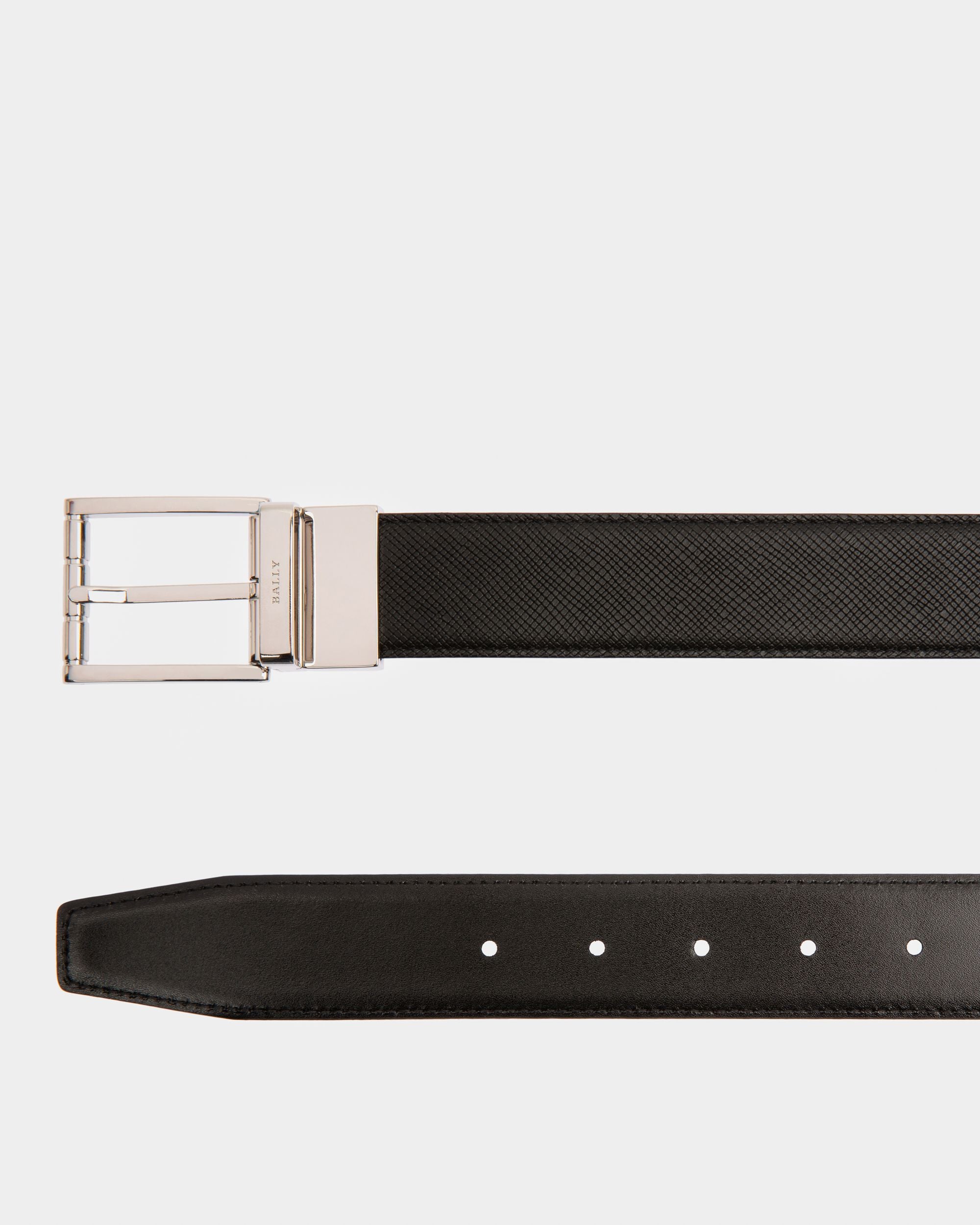 Cinturón Astor 35 Mm Ajustable Y Reversible De Piel Negra - Hombre - Bally - 02