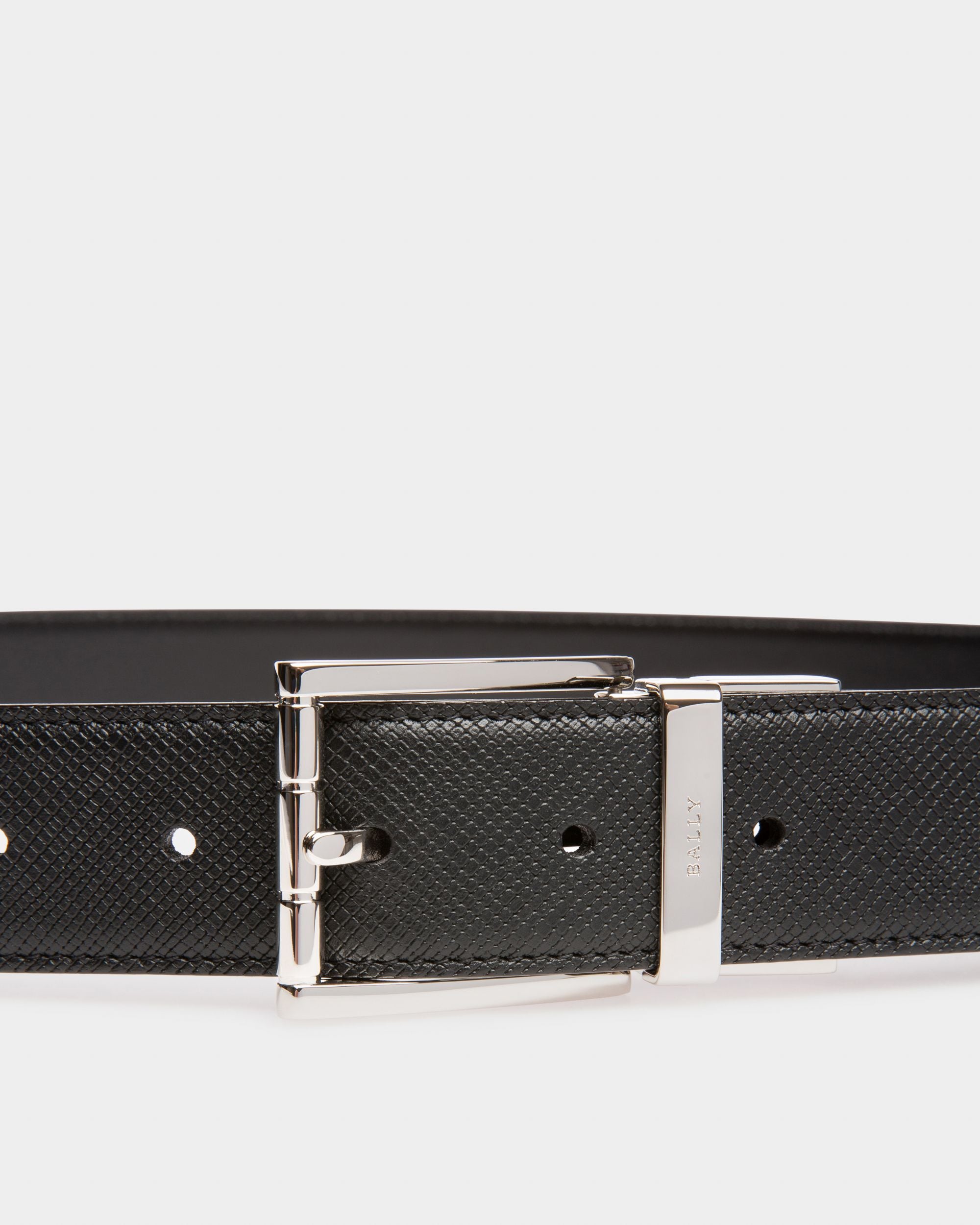 Cinturón Astor 35 Mm Ajustable Y Reversible De Piel Negra - Hombre - Bally - 03