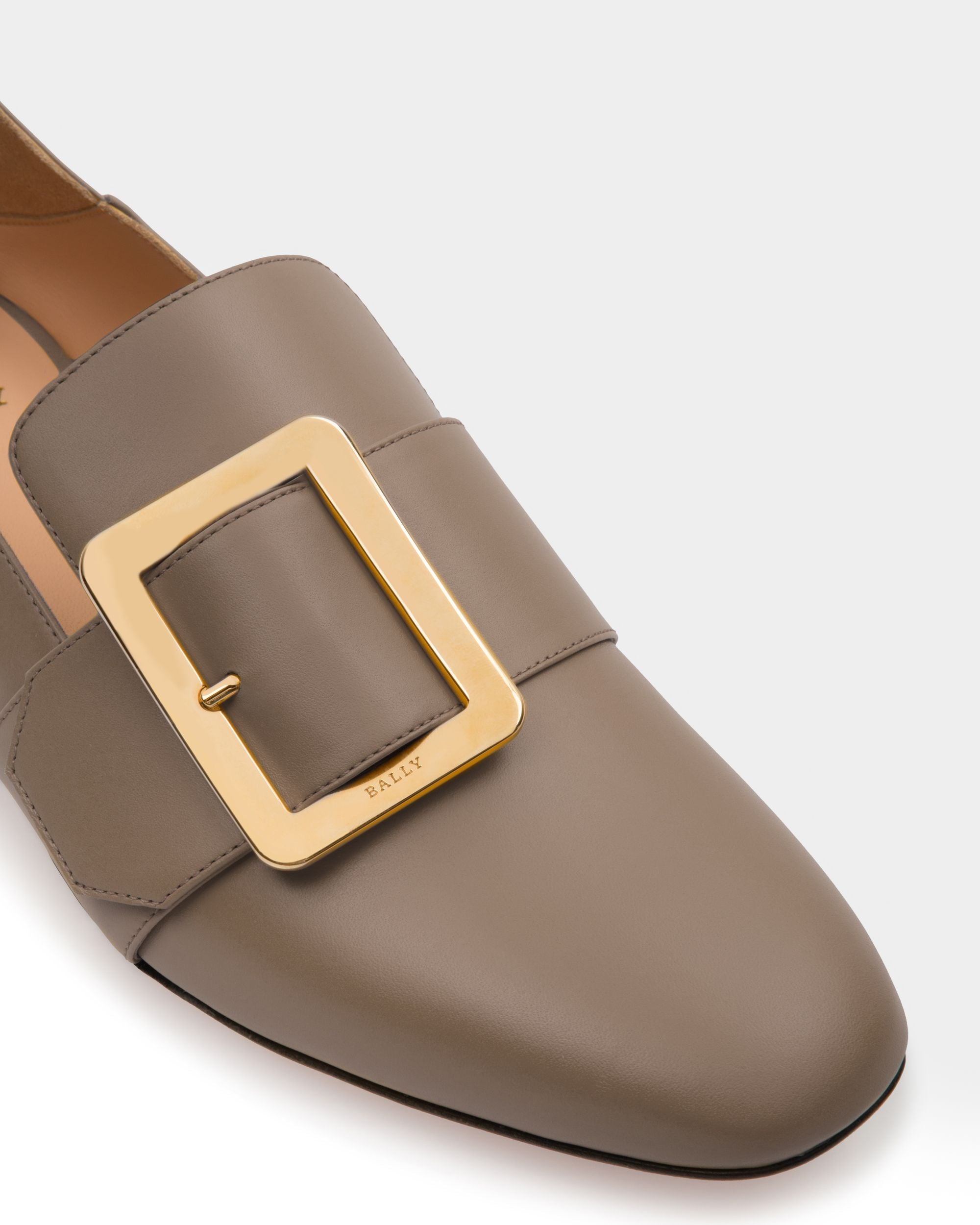 Janelle Leather Loafers In Taupe - Women's - Bally - 05