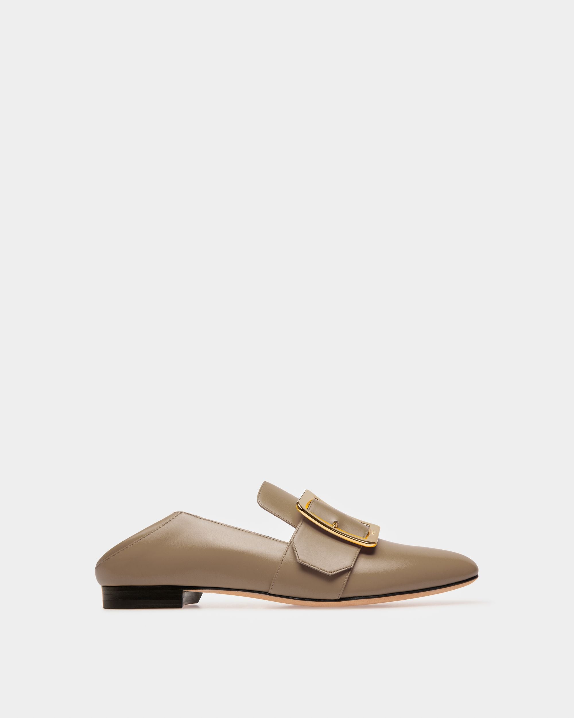 Janelle Leather Loafers In Taupe - Women's - Bally - 08
