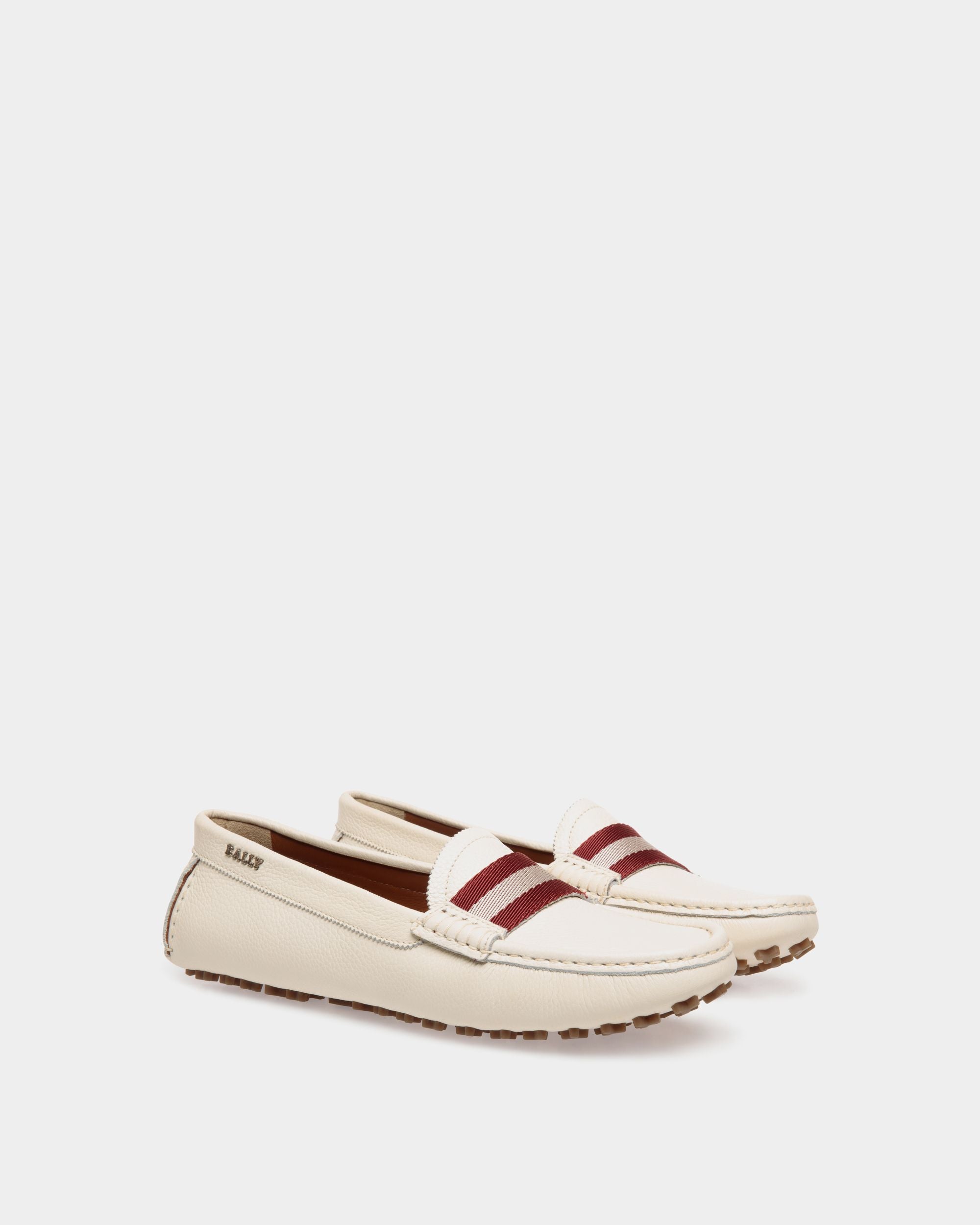 Ladyes Zapatos Driver De Piel Color Hueso - Mujer - Bally - 02