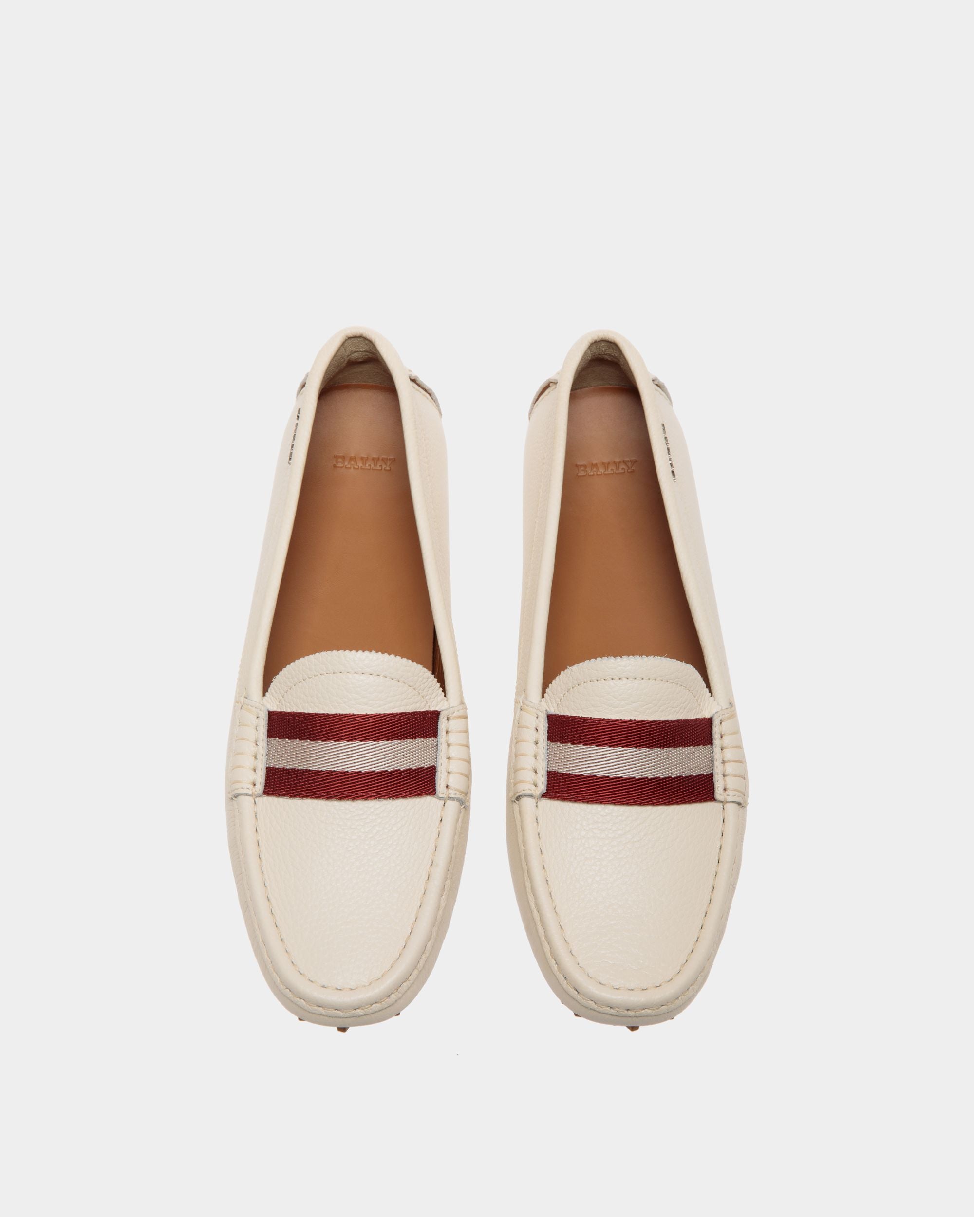 Ladyes Zapatos Driver De Piel Color Hueso - Mujer - Bally - 04