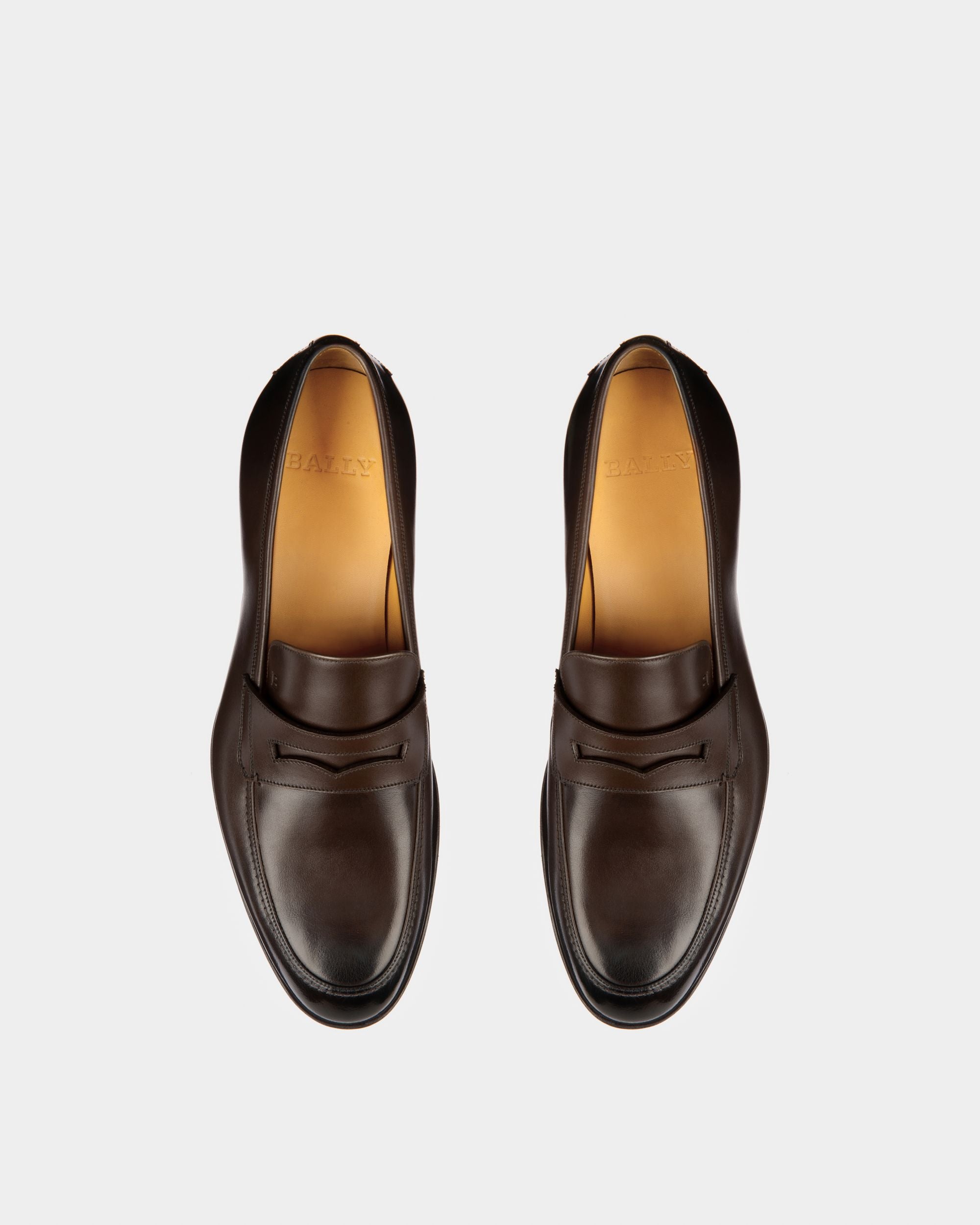 Webb Leather Loafers In Coffee - Men's - Bally - 04