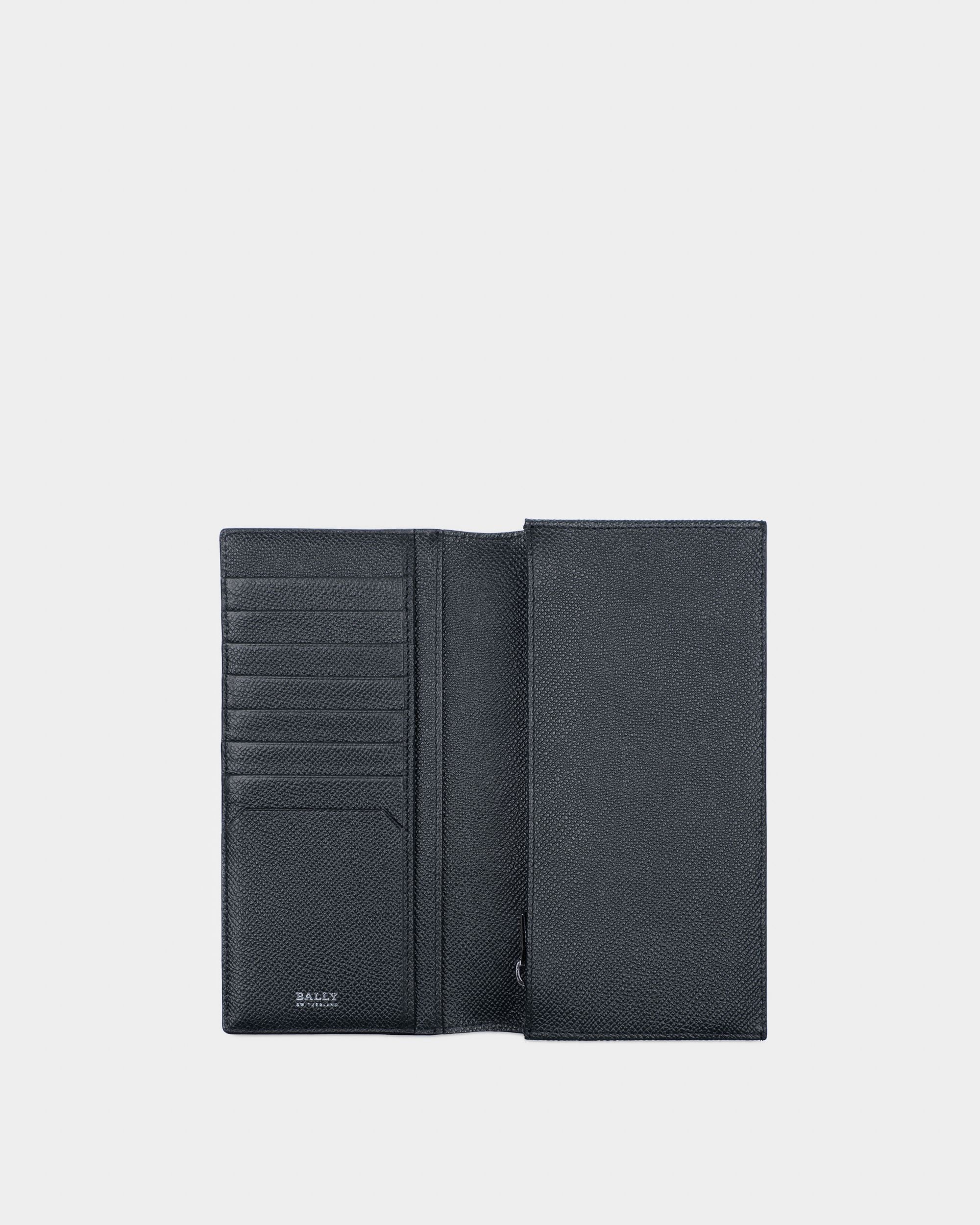 Lettering Continental Wallet In Blue Leather - Men's - Bally - 03