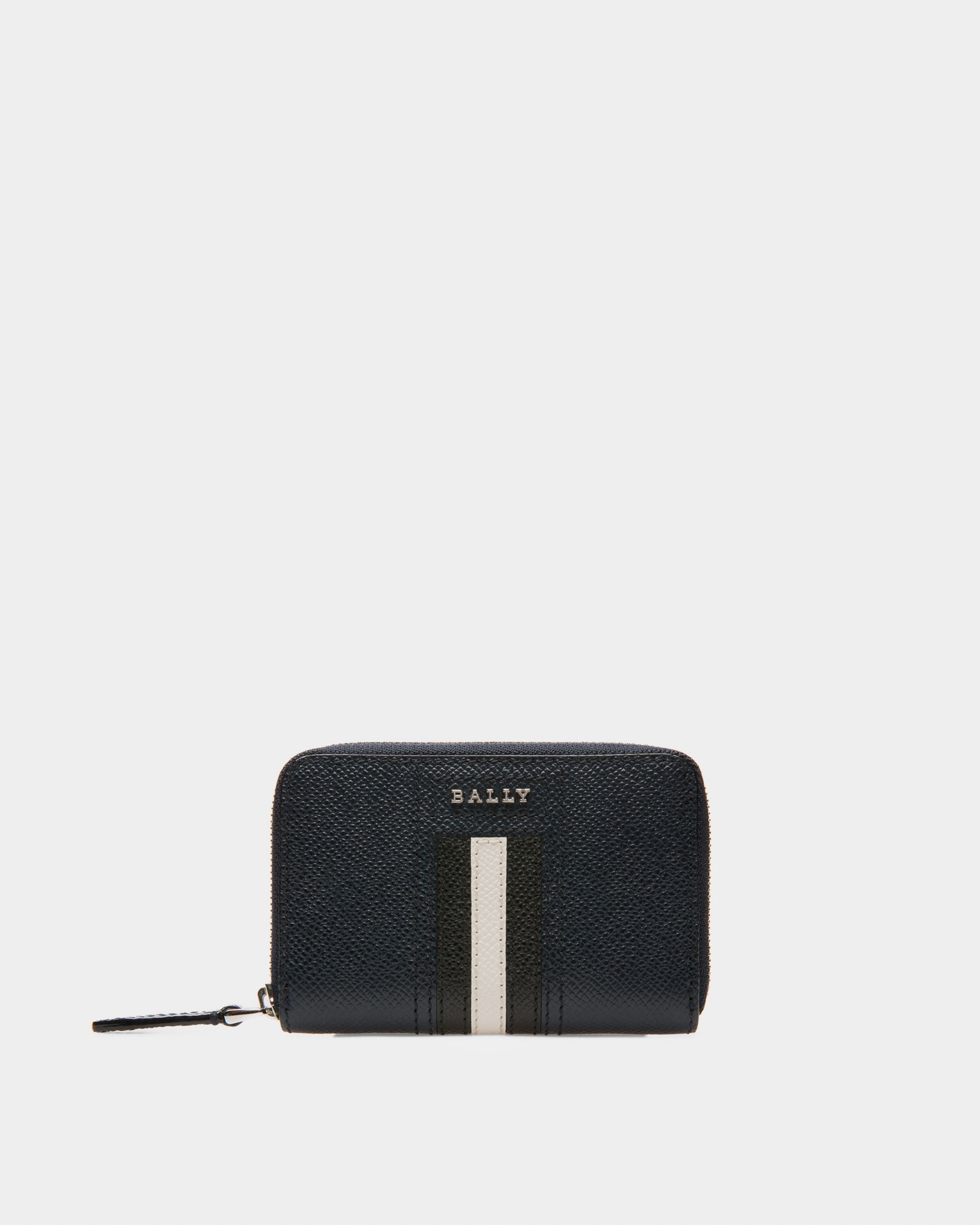 Tivy Leather Coin Wallet In Navy - Men's - Bally - 01