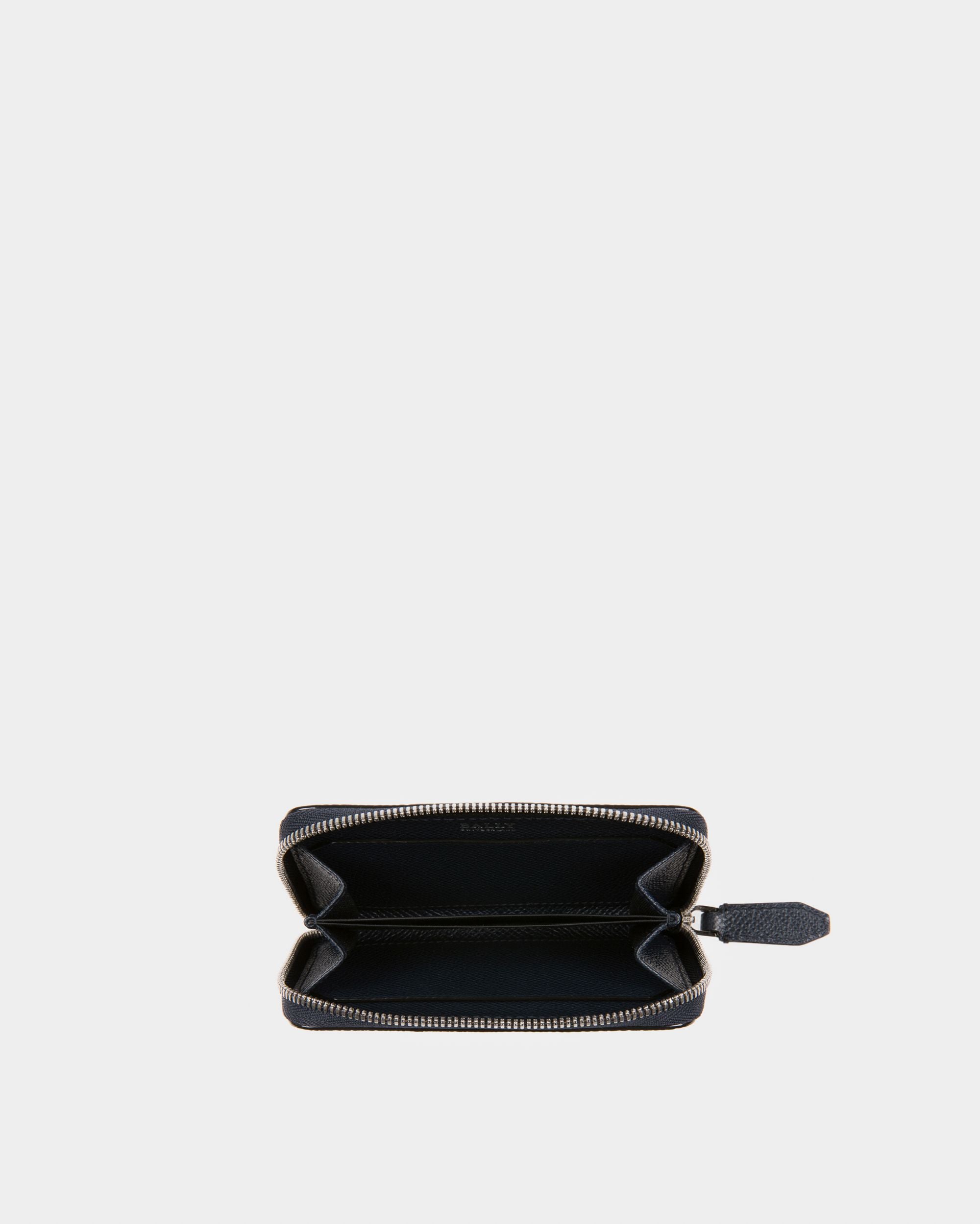 Tivy Leather Coin Wallet In Navy - Men's - Bally - 03