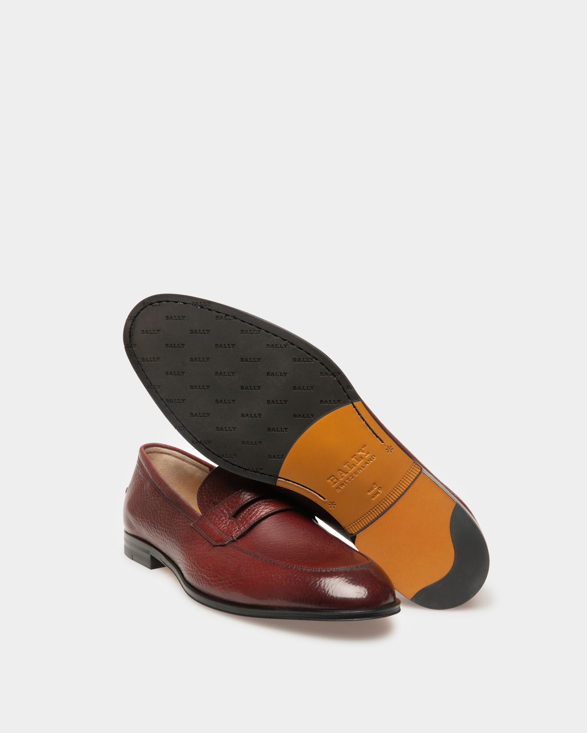 Webb Mocasines En Piel De Color Rojo Heritage - Hombre - Bally - 04