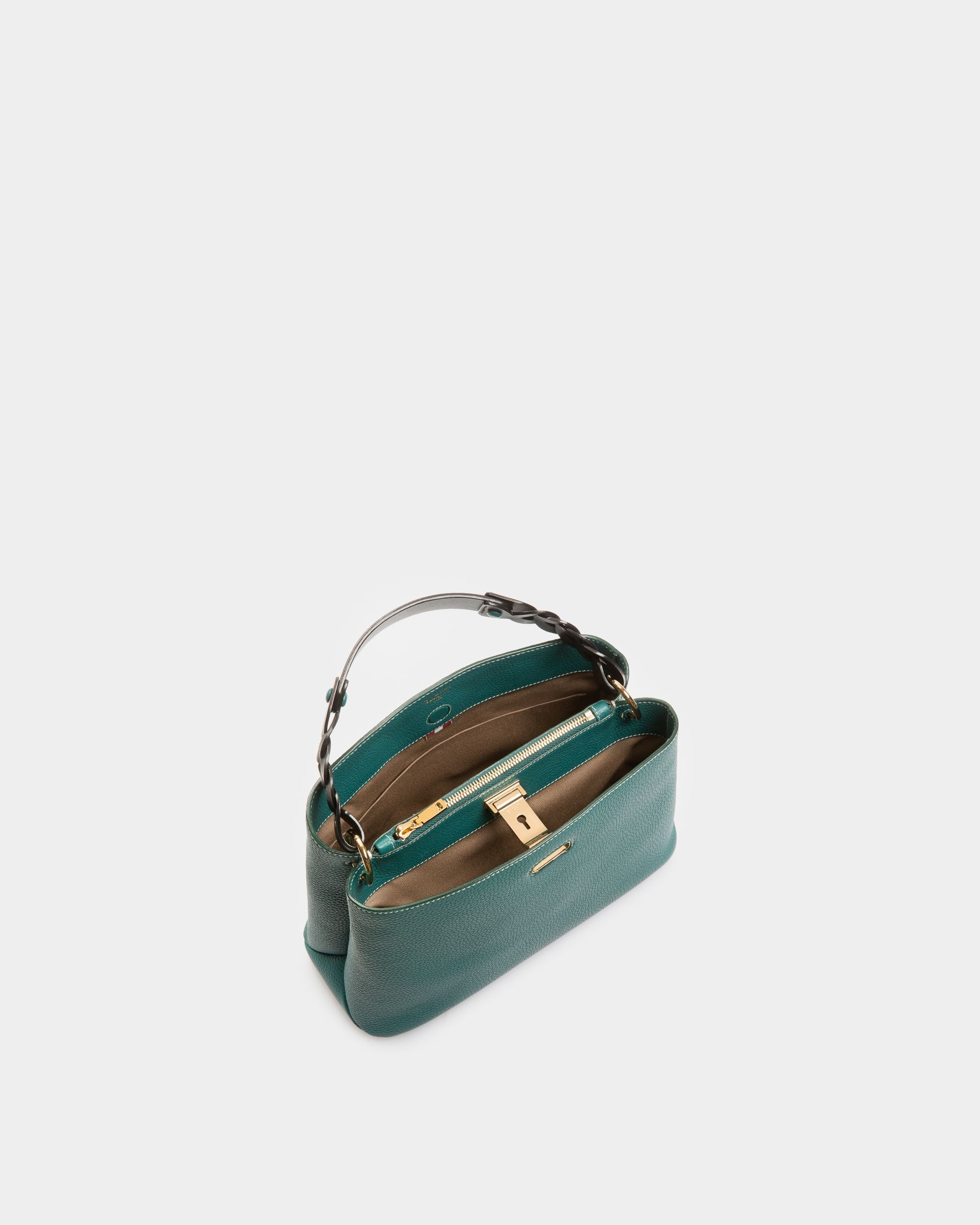 Lucyle Bolso De Hombro En Cuero De Color Verde Oscuro - Mujer - Bally - 04