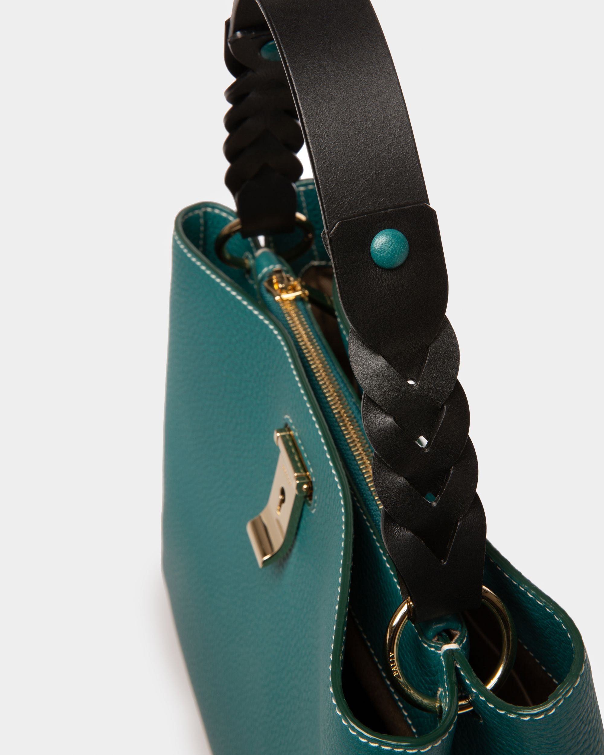 Lucyle Bolso De Hombro En Cuero De Color Verde Oscuro - Mujer - Bally - 05