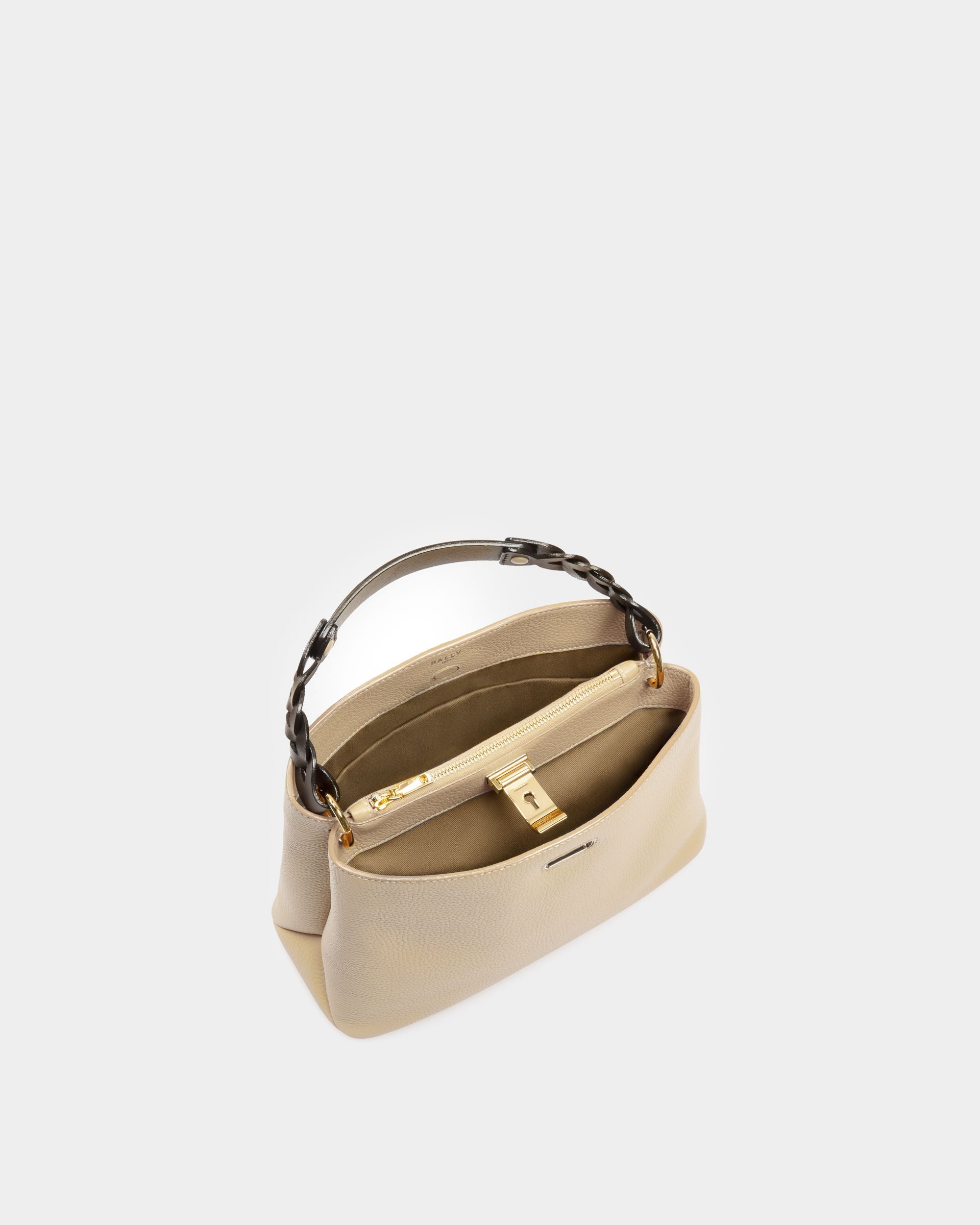 Lucyle Bolso De Hombro En Cuero De Color Beige Claro - Mujer - Bally - 04