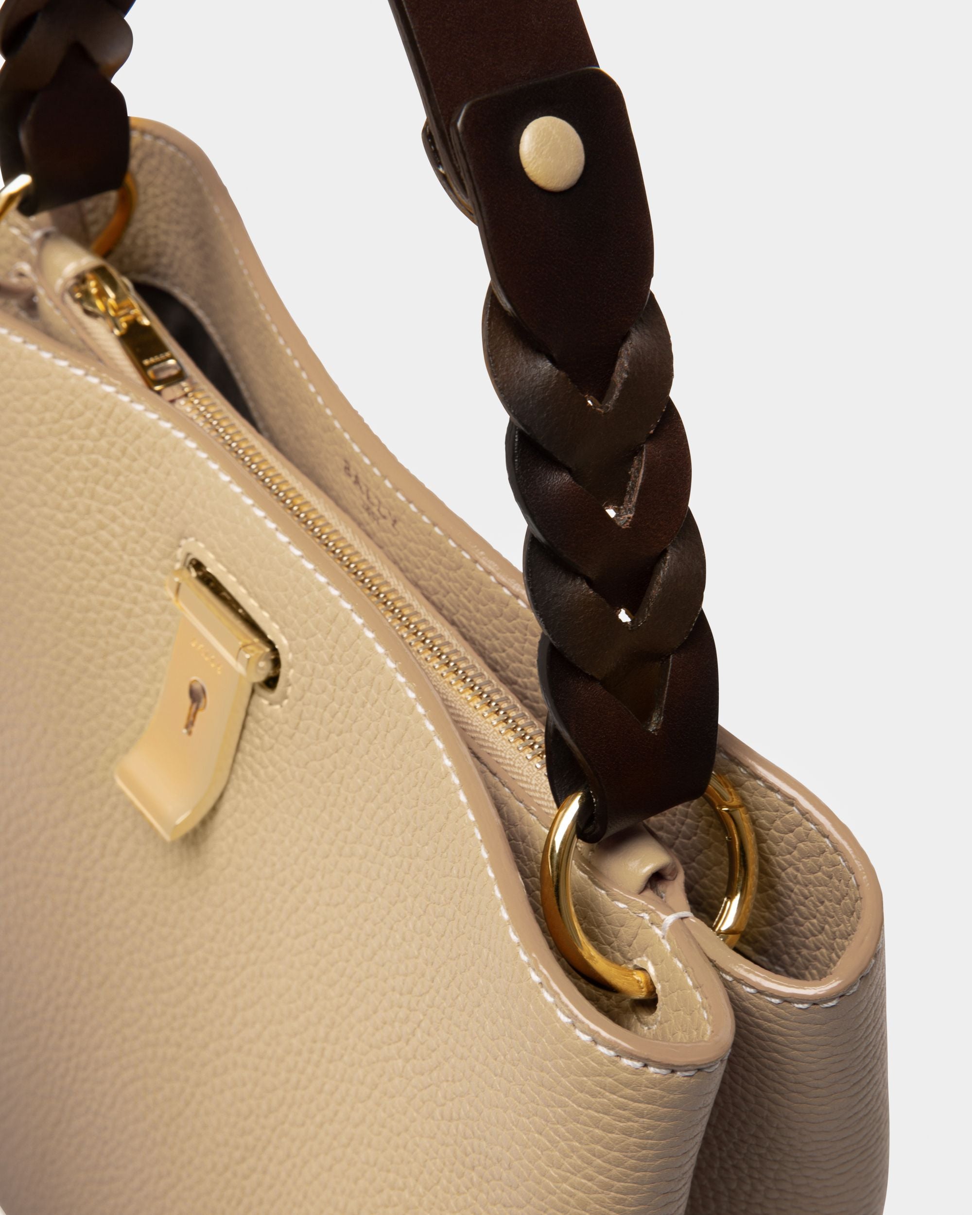 Lucyle Bolso De Hombro En Cuero De Color Beige Claro - Mujer - Bally - 05