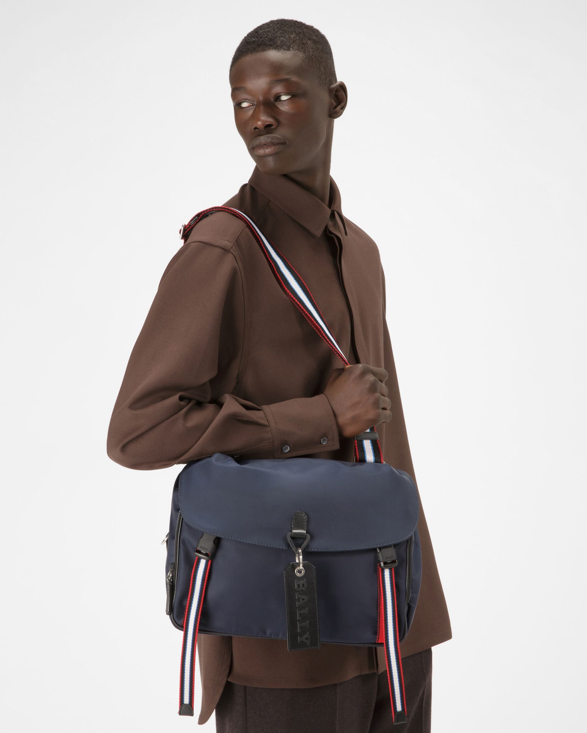 Catch Bandolera En Nailon De Color Azul Marino - Hombre - Bally - 01