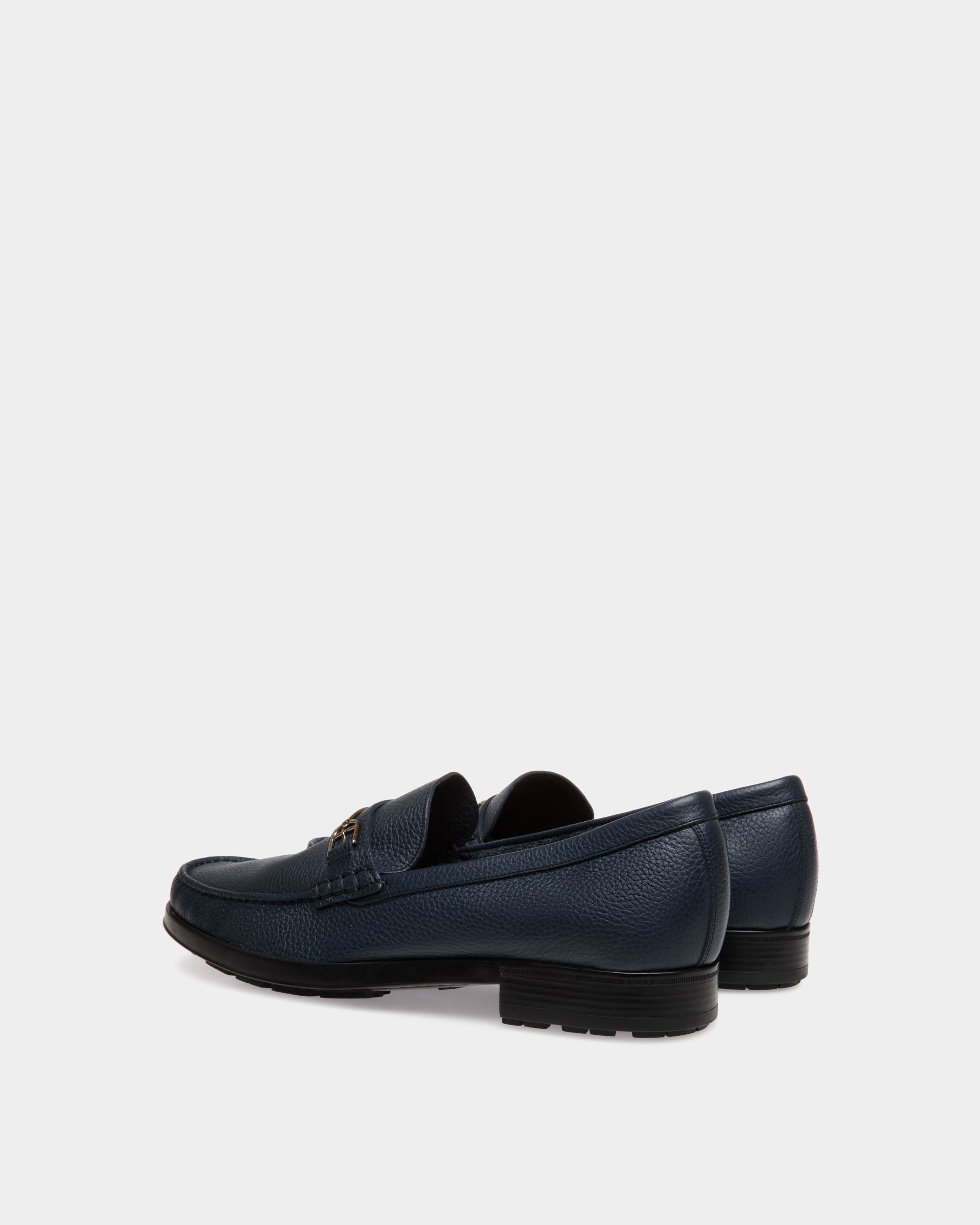 Moccassin In Blue Leather - Men's - Bally - 03
