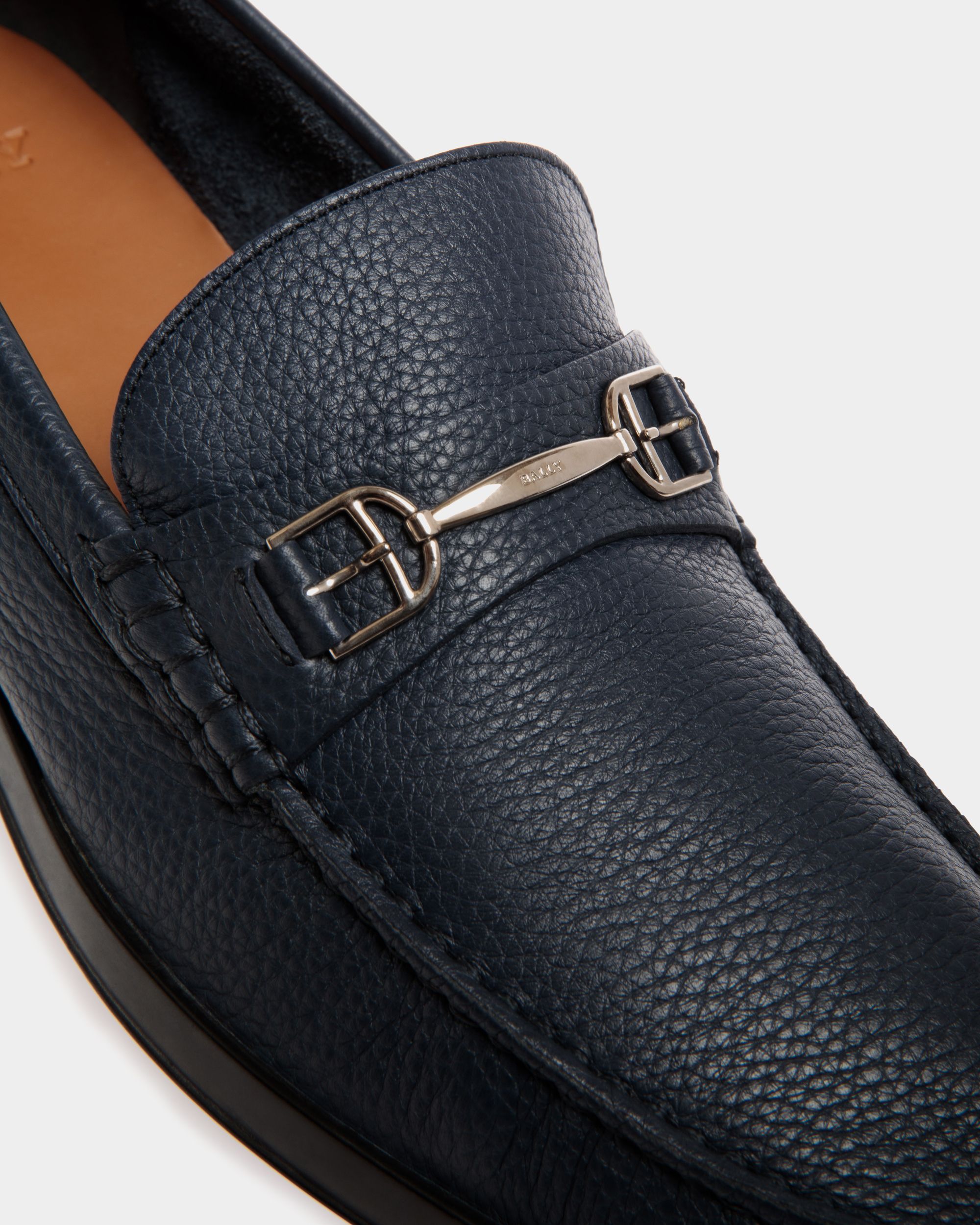 Moccassin In Blue Leather - Men's - Bally - 05